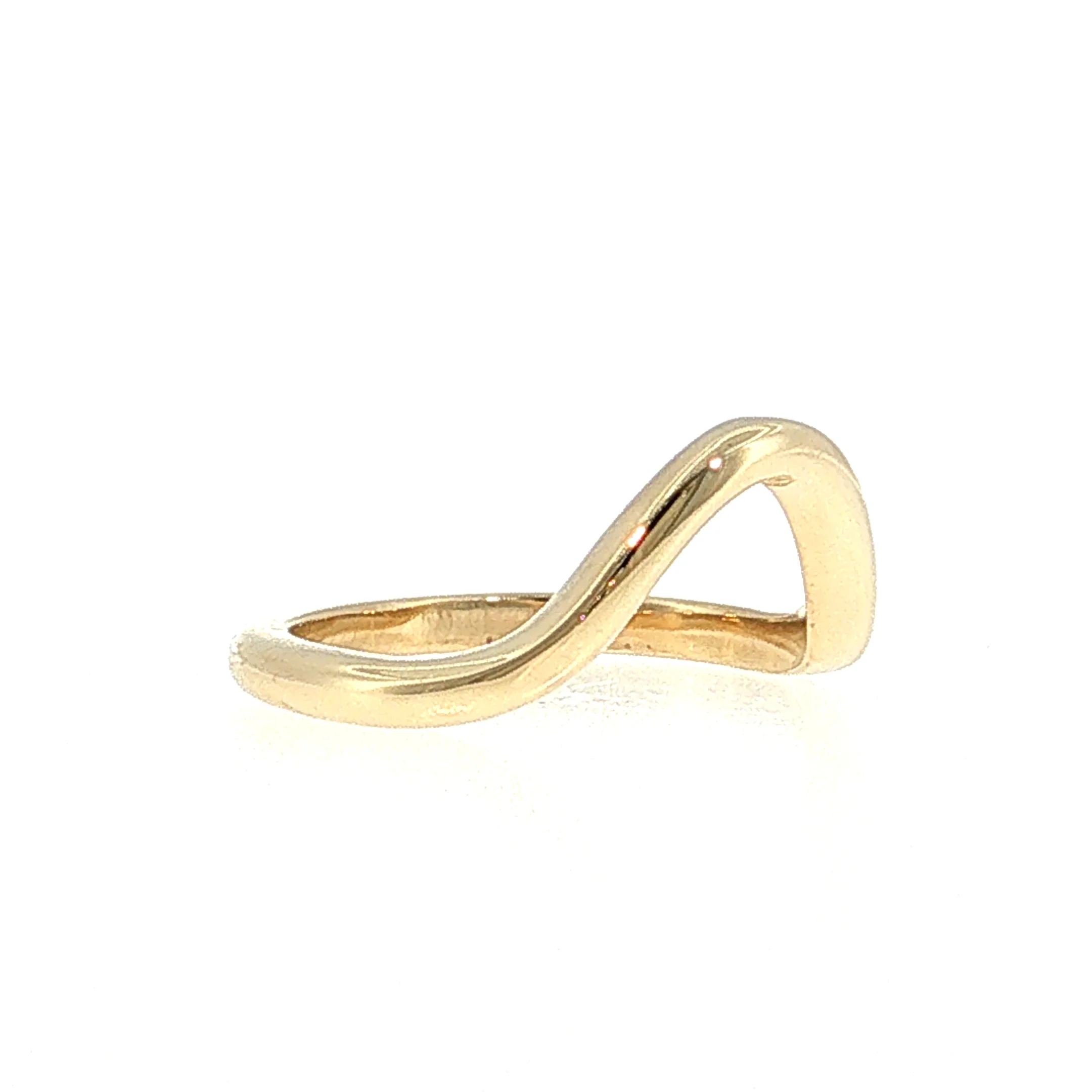 Contoured Stacking Wedding Band 14k Yellow Gold - Image 3
