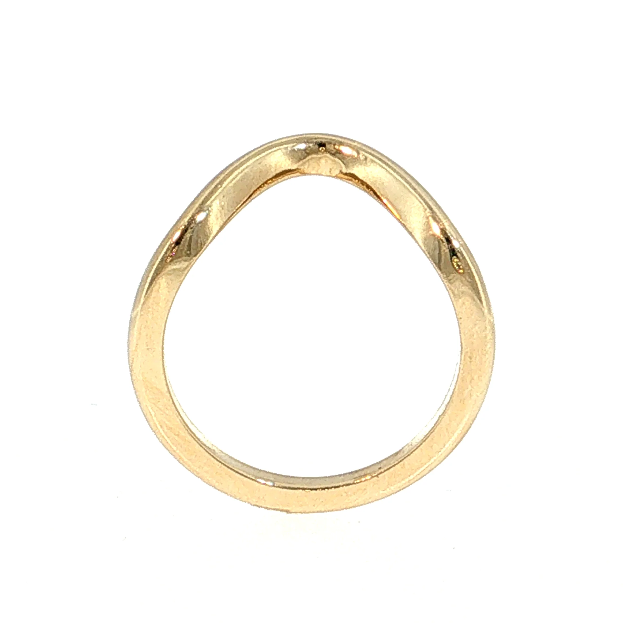 Contoured Stacking Wedding Band 14k Yellow Gold - Image 4