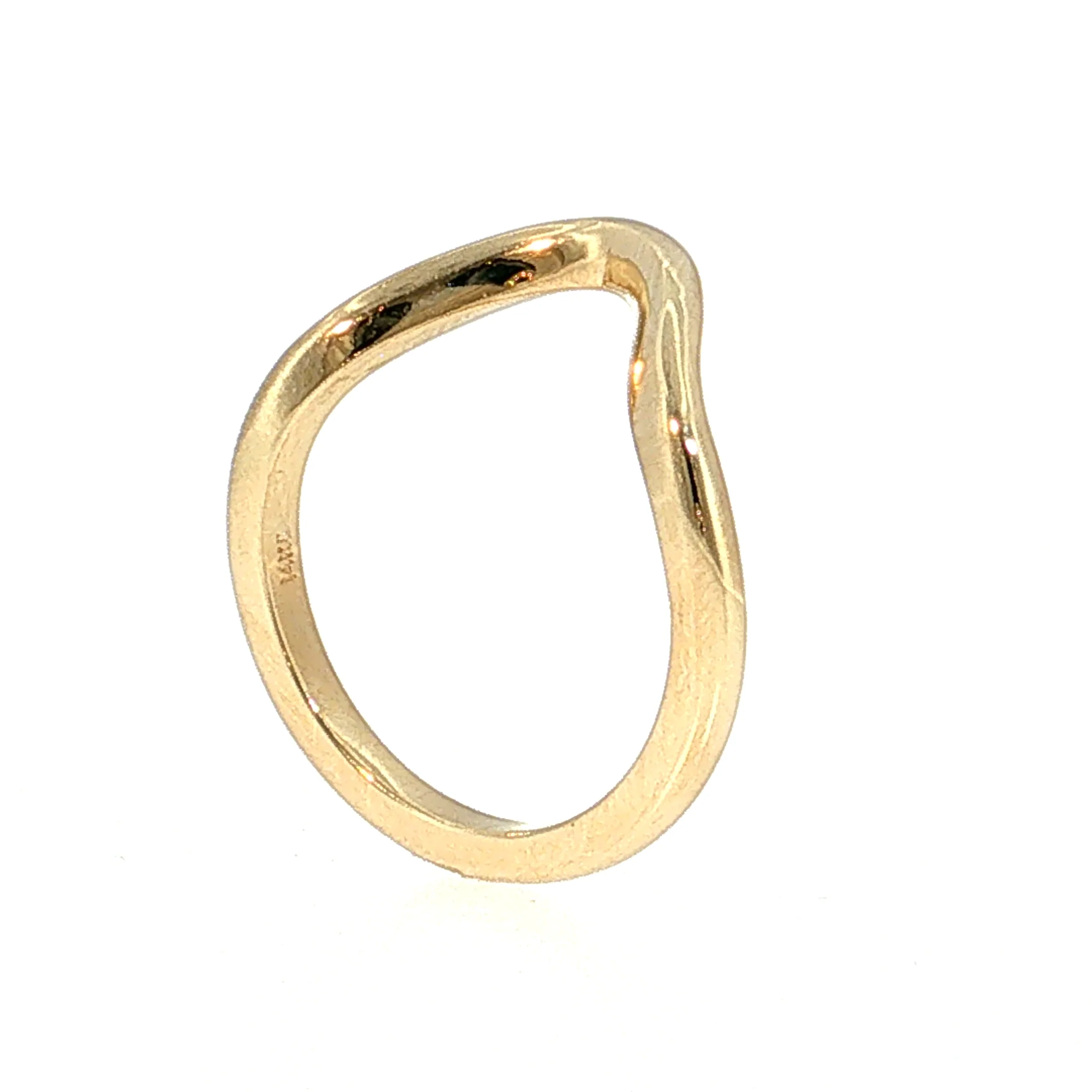 Contoured Stacking Wedding Band 14k Yellow Gold - Image 5