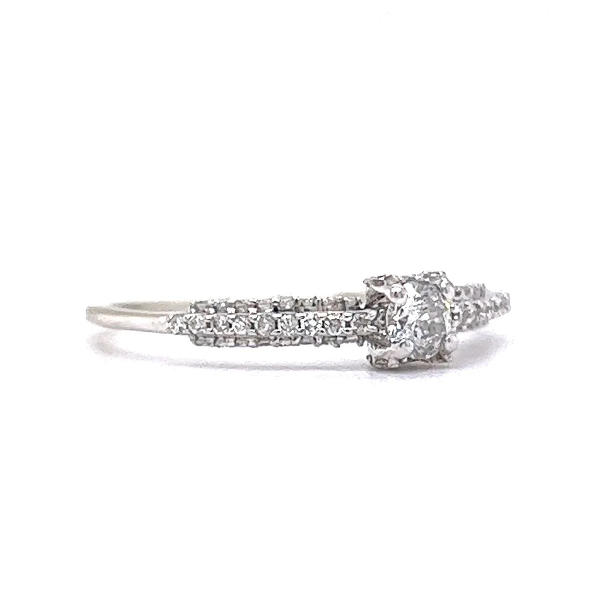 .16 Round Brilliant Diamond Engagement Ring in 14k White Gold - Image 3