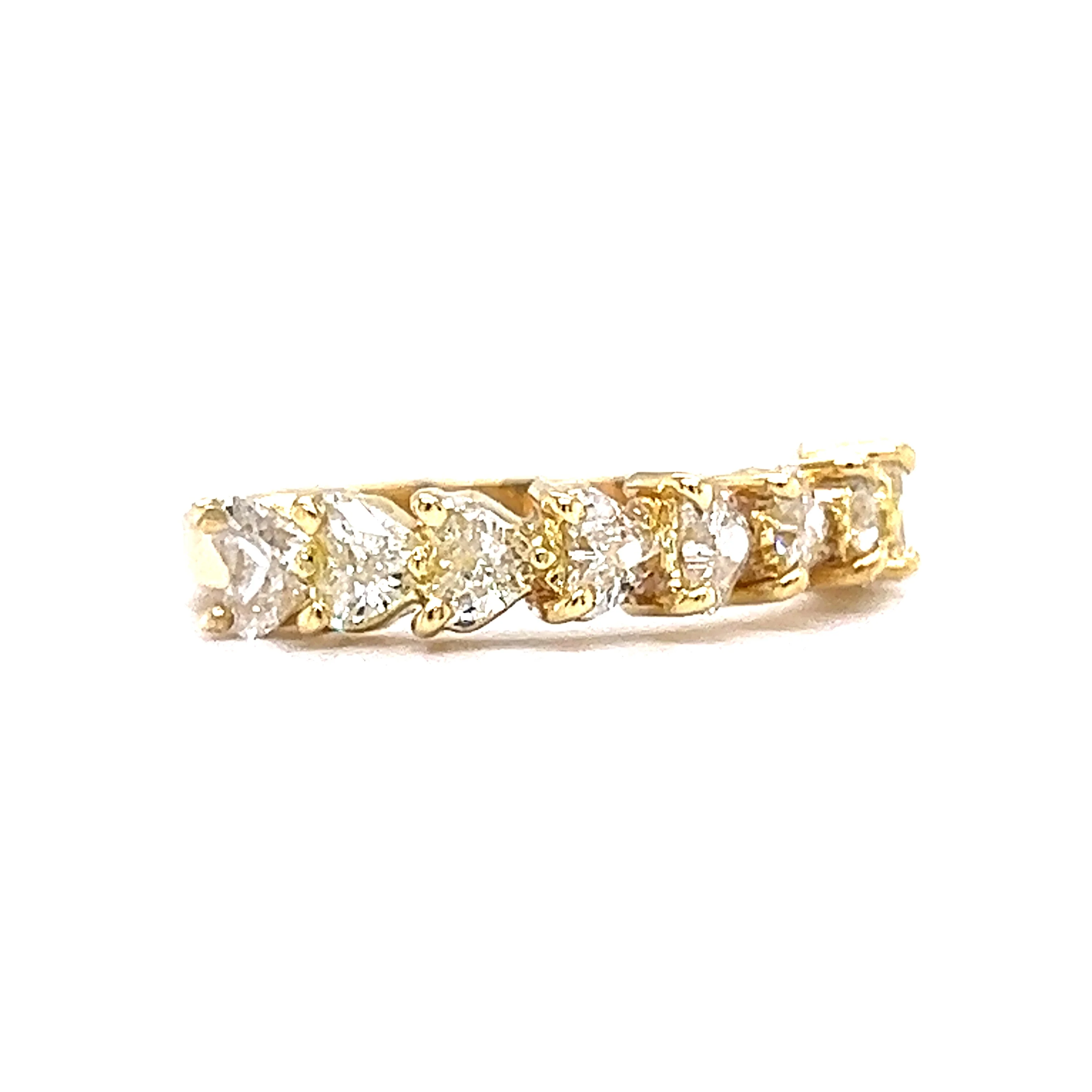 1.62 Diamond Heart Cut Diamond Half-Eternity 14k Yellow Gold - Image 3