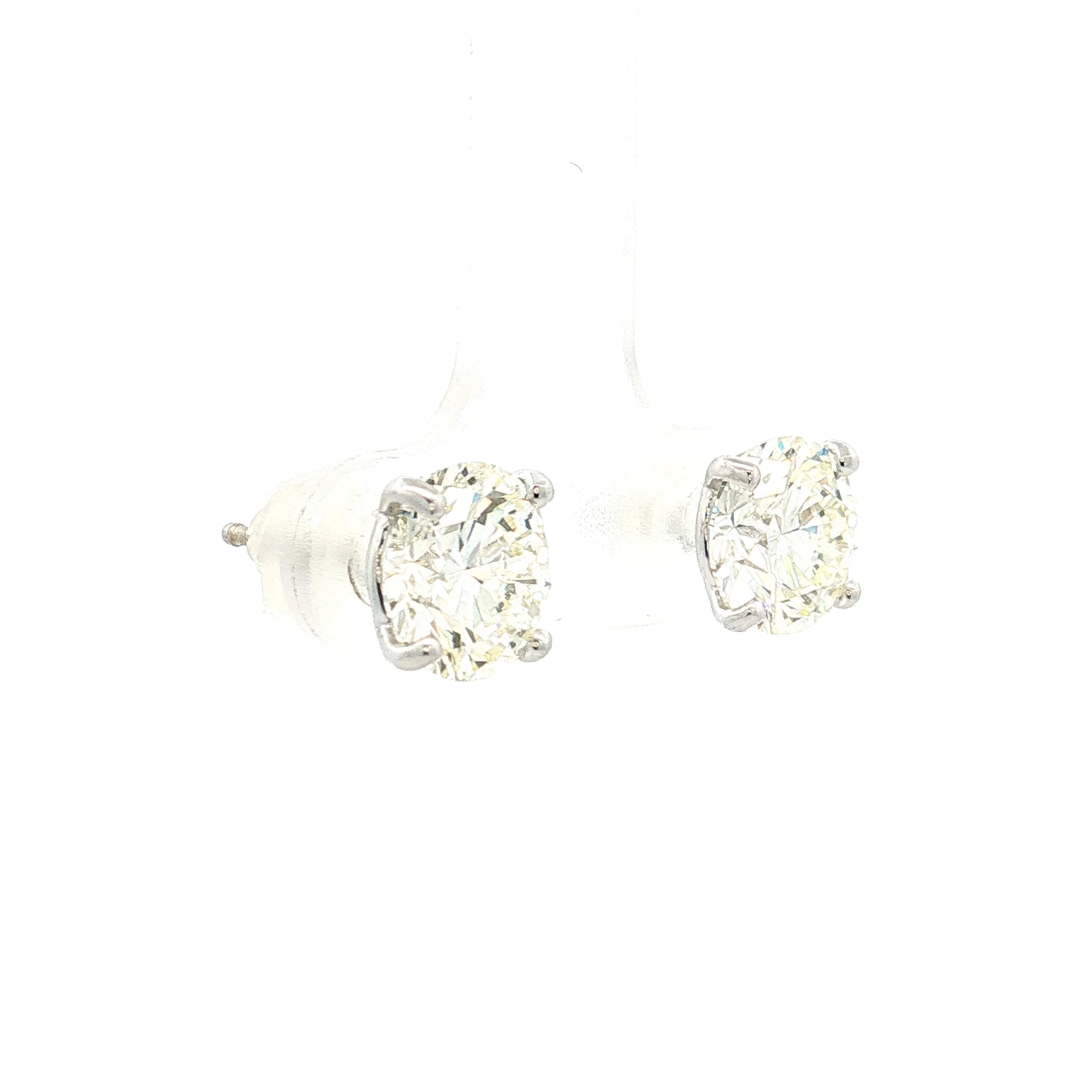 4.04ct Transitional Diamond Stud Earrings 18k White Gold - Image 3