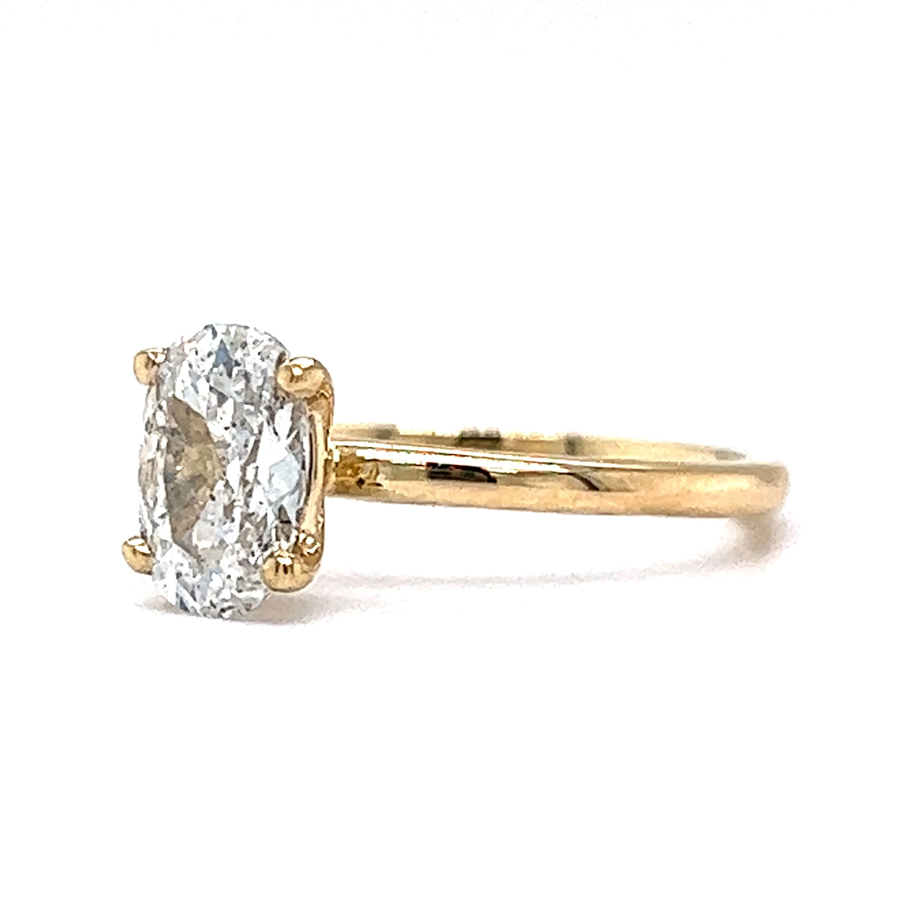1.05 Cushion Cut Diamond Engagement Ring in 14k Yellow Gold - Image 2