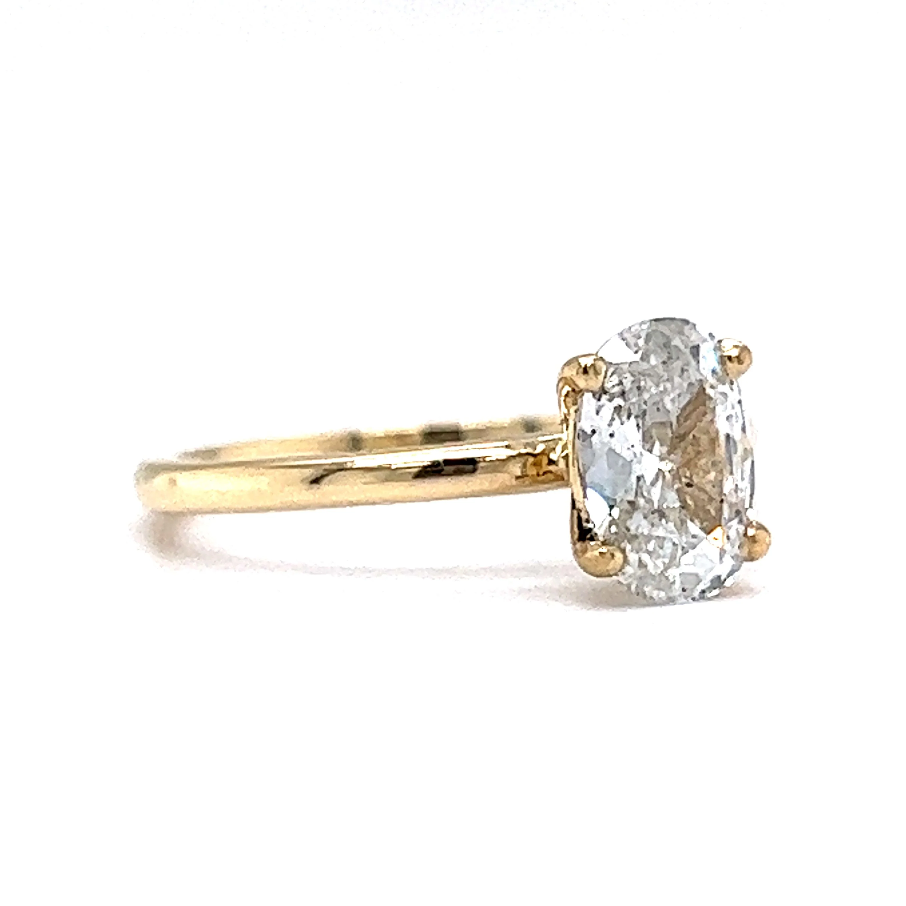 1.05 Cushion Cut Diamond Engagement Ring in 14k Yellow Gold - Image 3