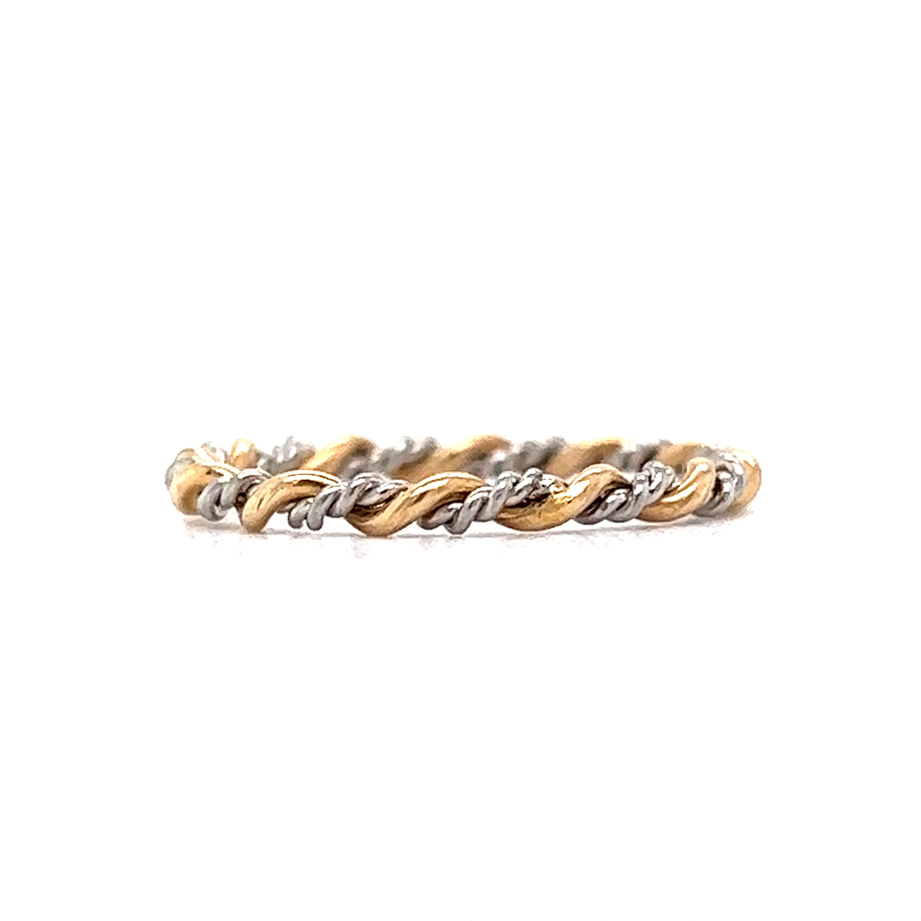 Two-Tone Wedding Band in 18k Yellow Gold & Platinum - Image 3