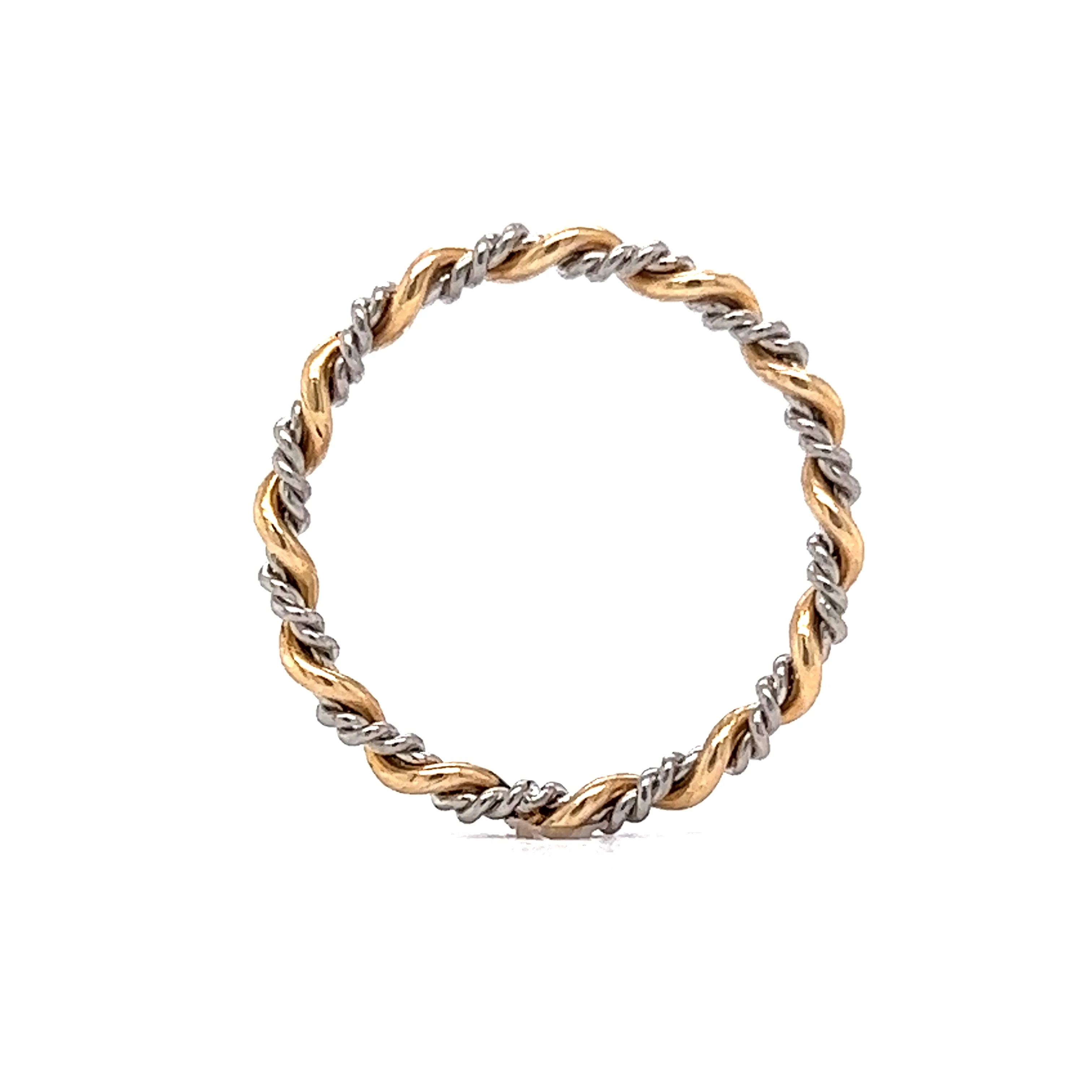 Two-Tone Wedding Band in 18k Yellow Gold & Platinum - Image 4
