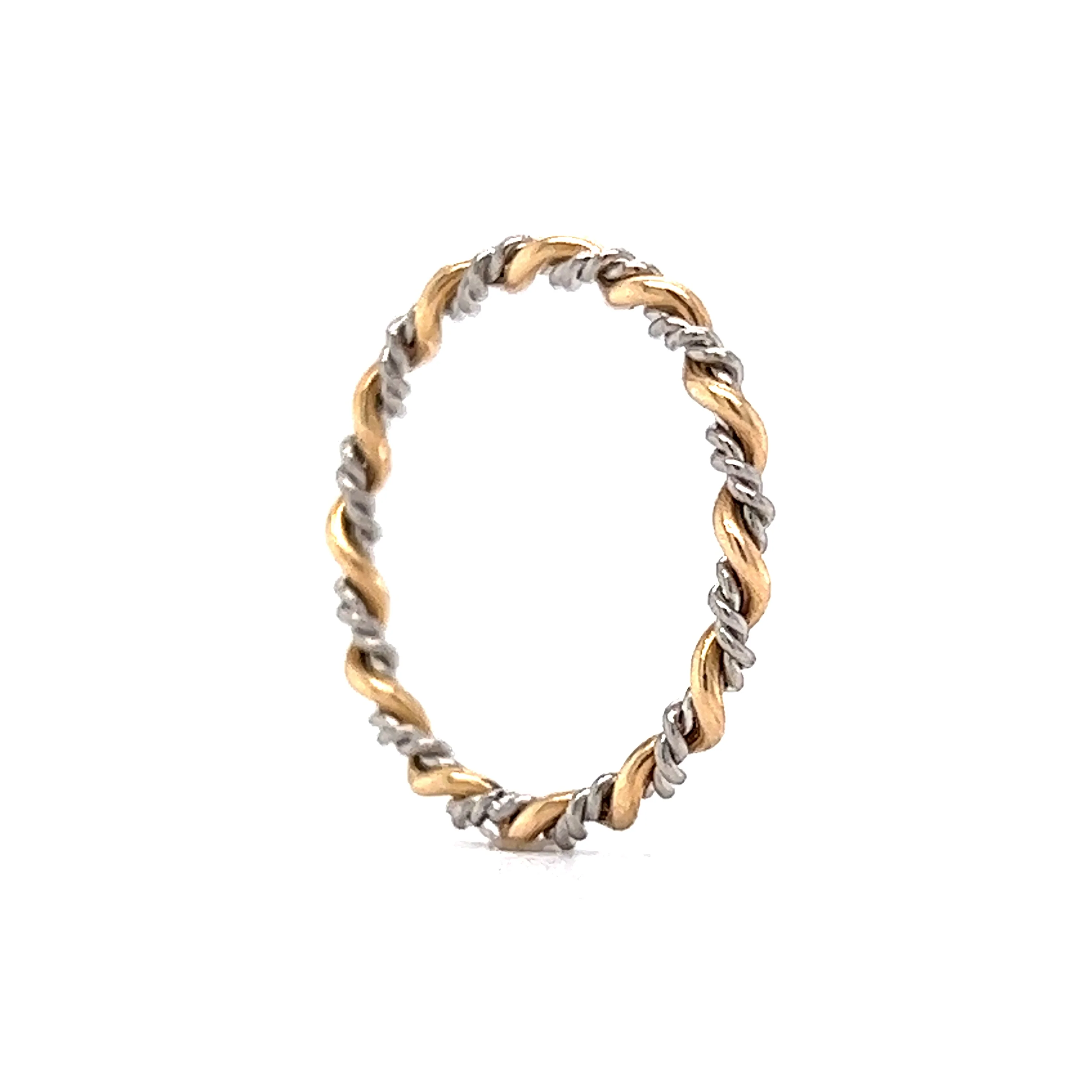 Two-Tone Wedding Band in 18k Yellow Gold & Platinum - Image 5