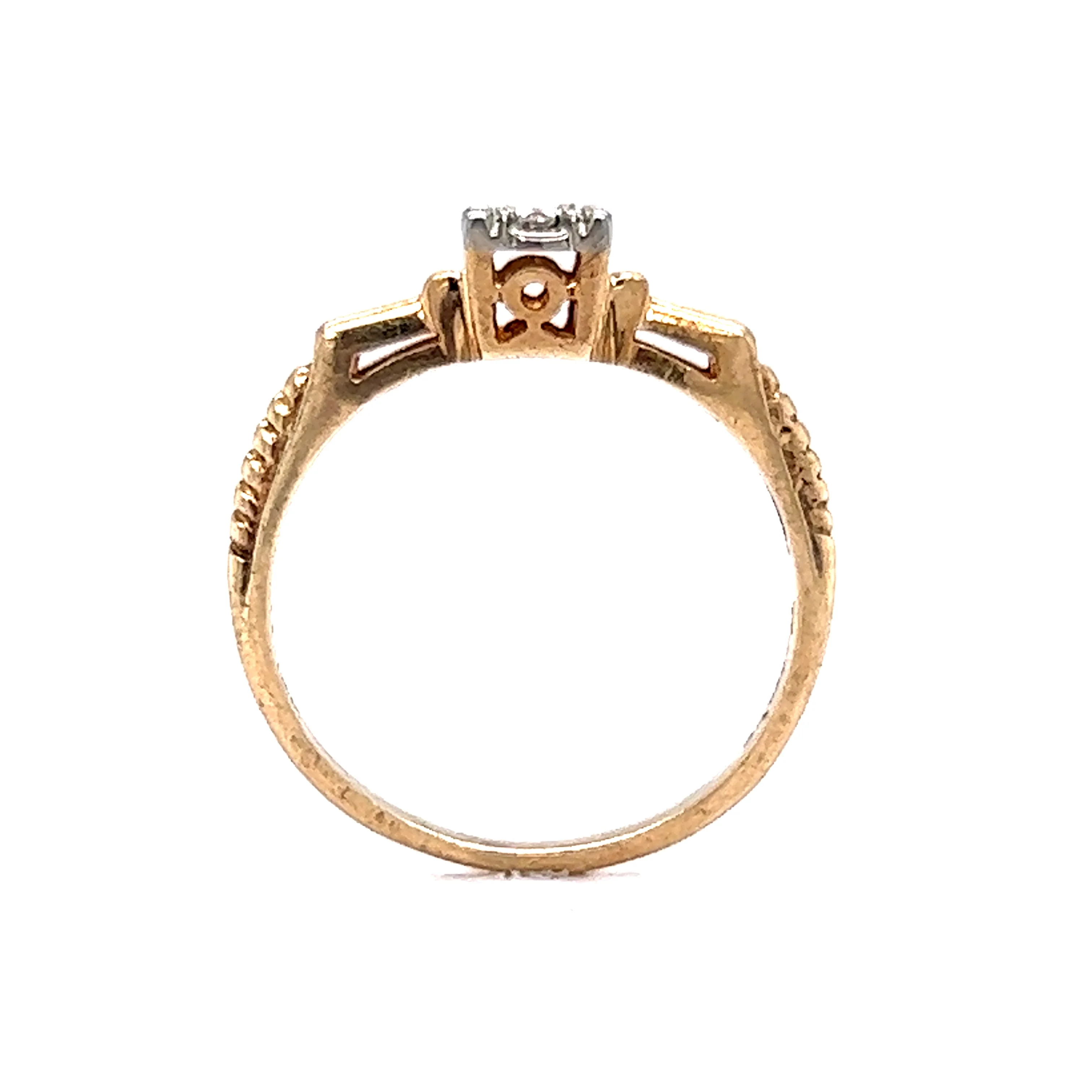 .05 Retro Solitaire Diamond Engagement Ring in 14k & 18k Gold - Image 4