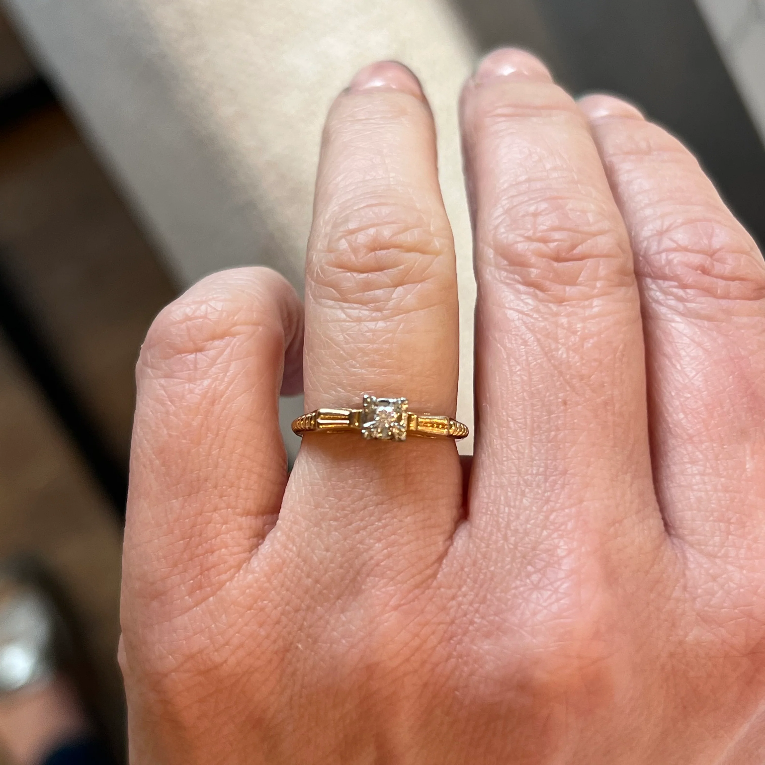 .05 Retro Solitaire Diamond Engagement Ring in 14k & 18k Gold - Image 6