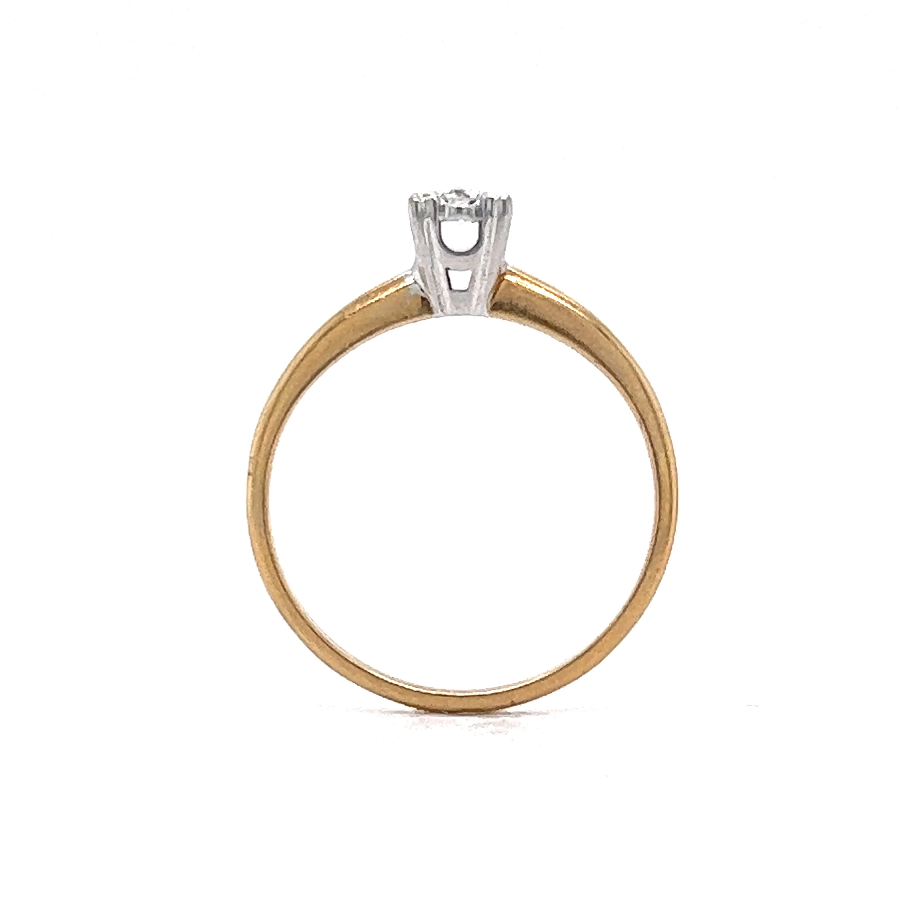.06 Retro Engagement Ring in 14k Yellow & White Gold - Image 4