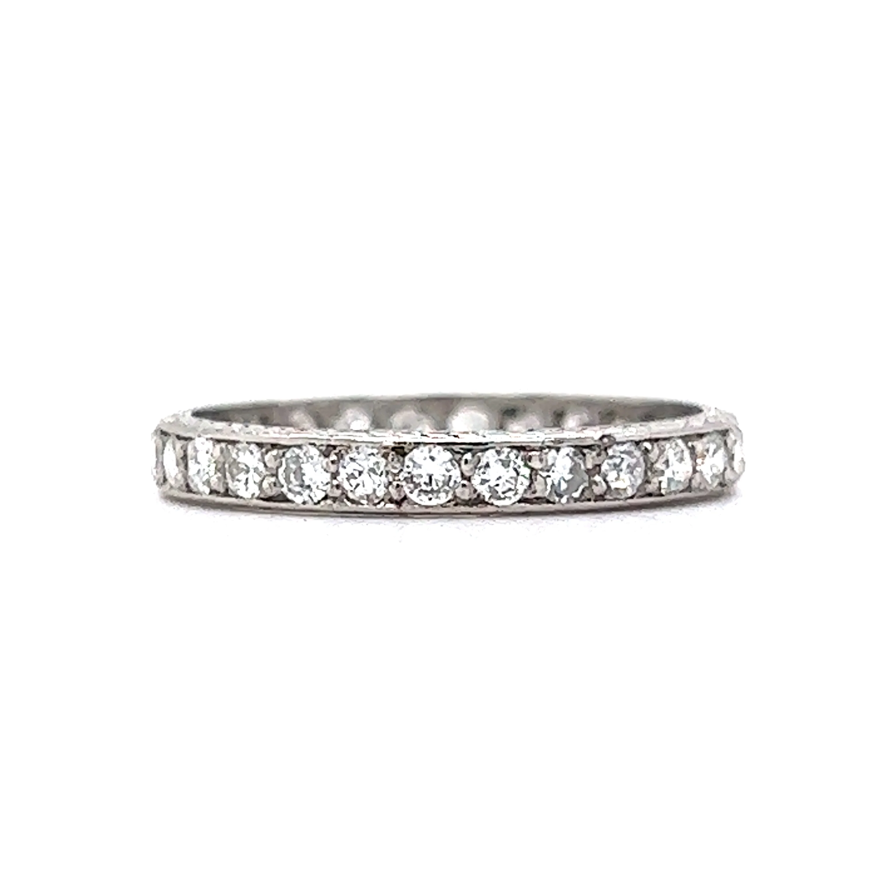 Vintage .84 Diamond Eternity Wedding Band in Platinum - Image 2