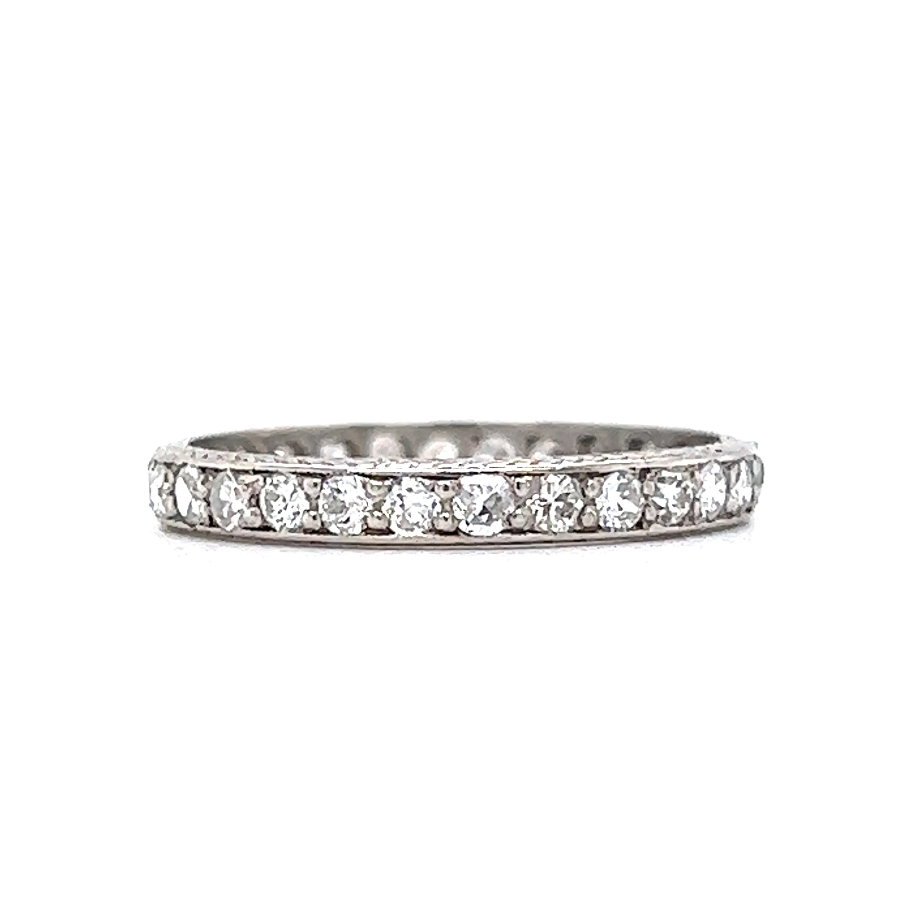 Vintage .84 Diamond Eternity Wedding Band in Platinum - Image 3