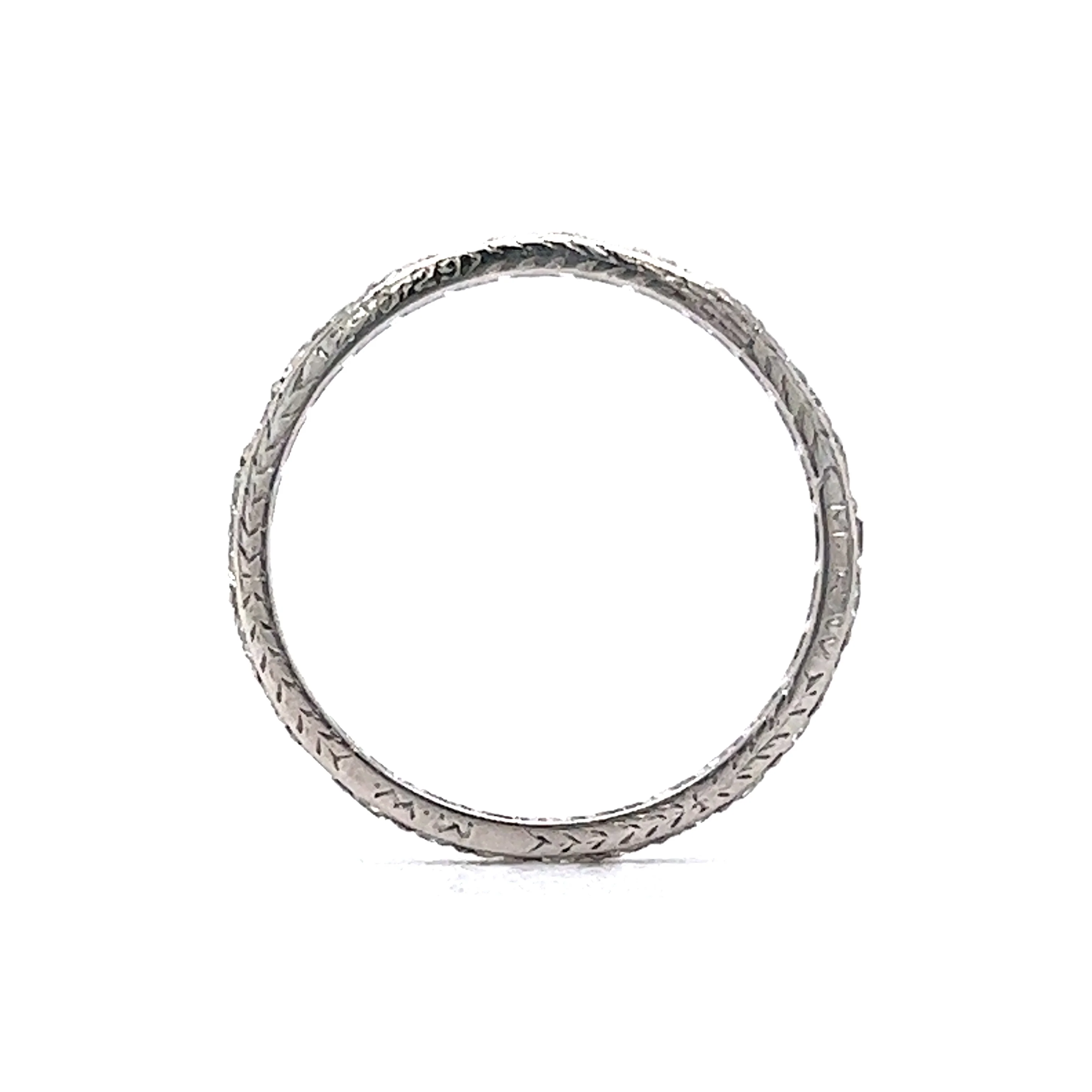 Vintage .84 Diamond Eternity Wedding Band in Platinum - Image 4