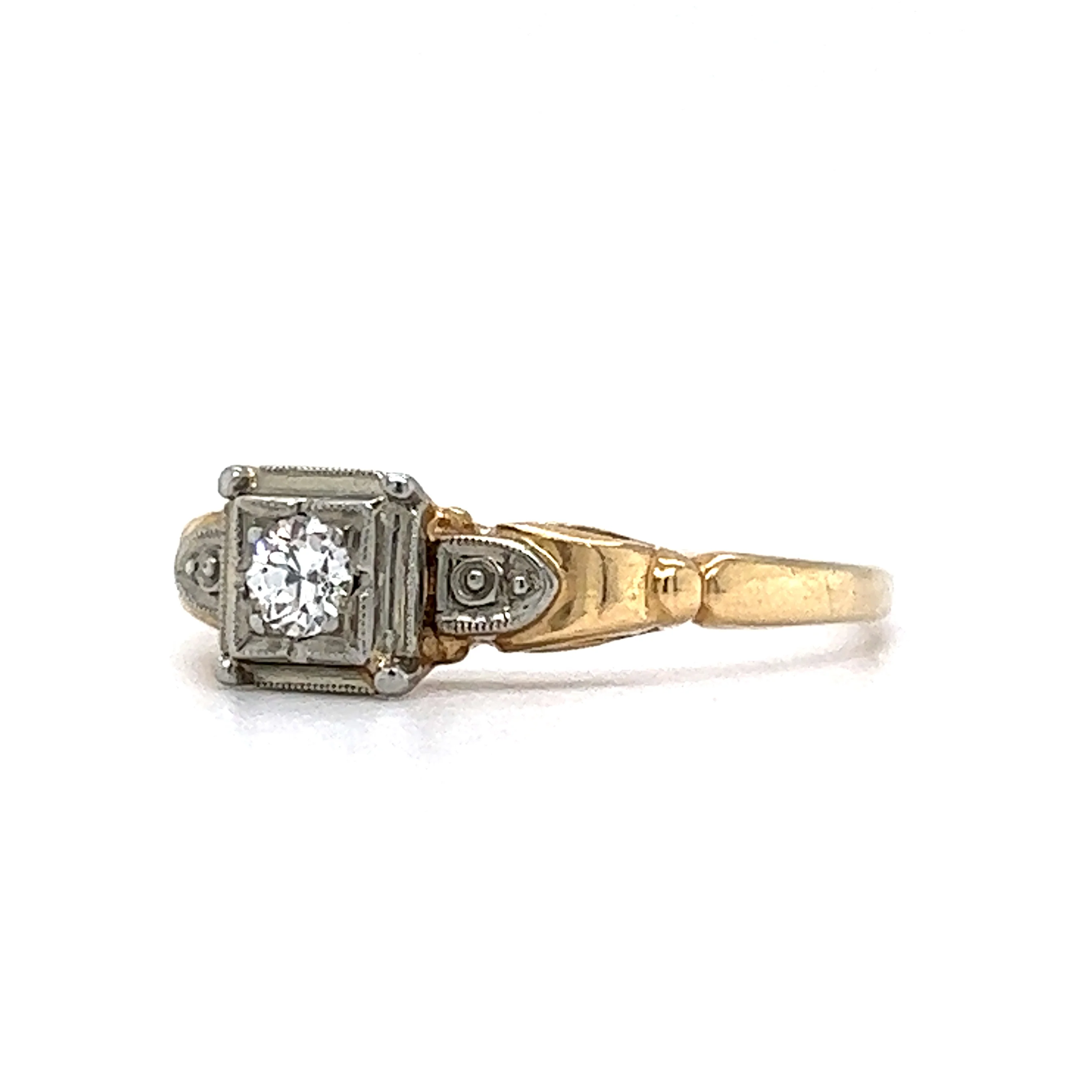 .12 Old European Diamond Engagement Ring in 14k Yellow Gold - Image 2