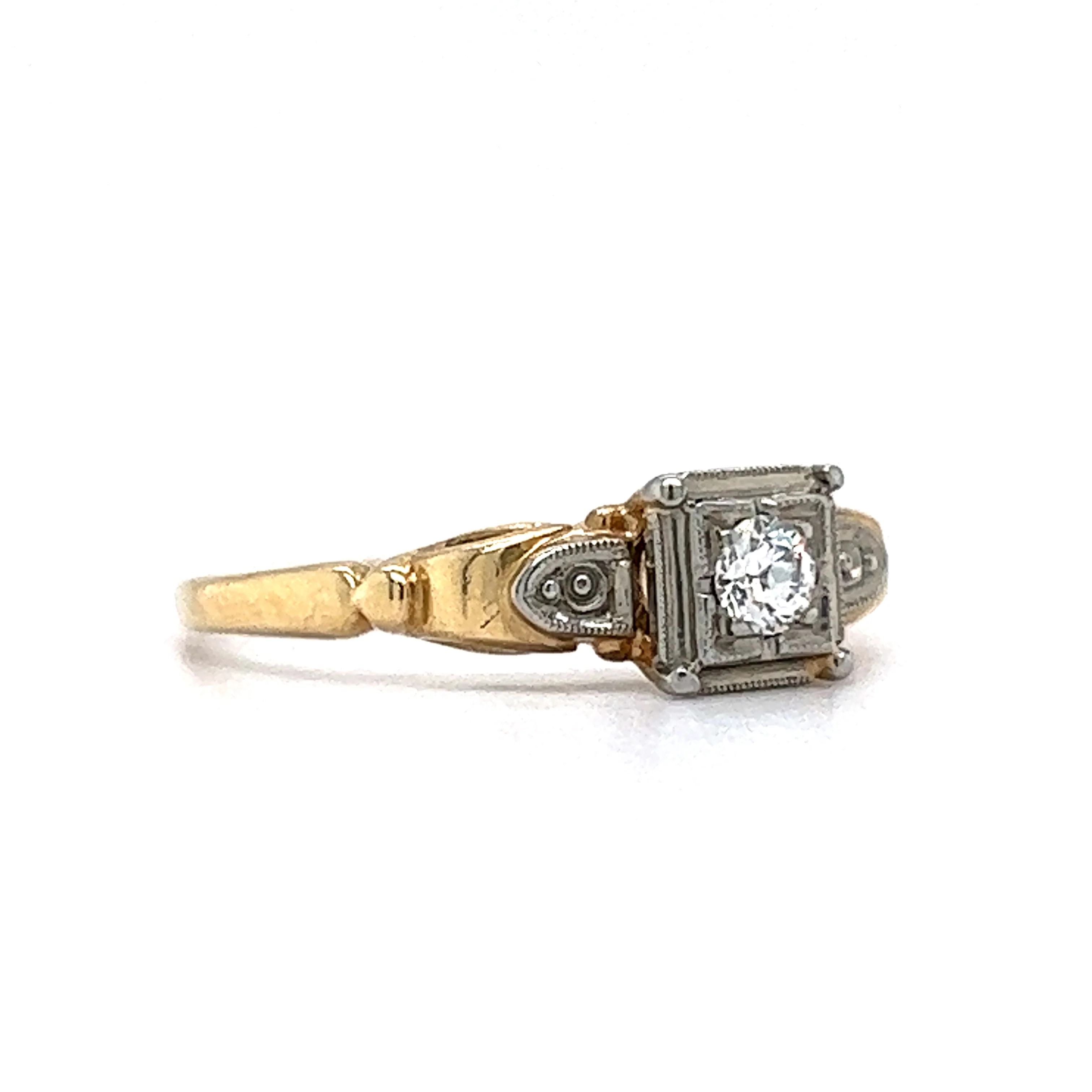 .12 Old European Diamond Engagement Ring in 14k Yellow Gold - Image 3
