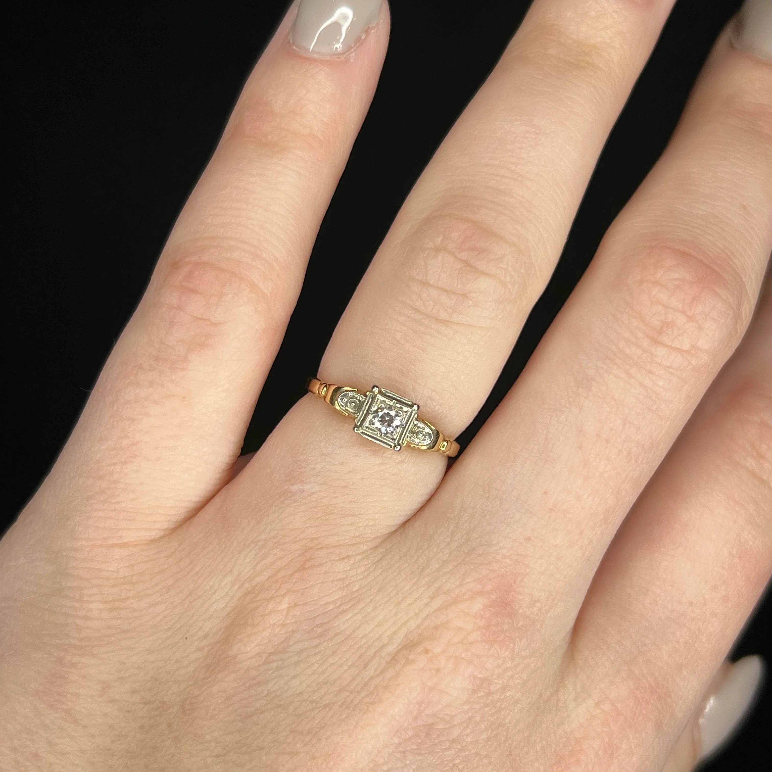 .12 Old European Diamond Engagement Ring in 14k Yellow Gold - Image 6