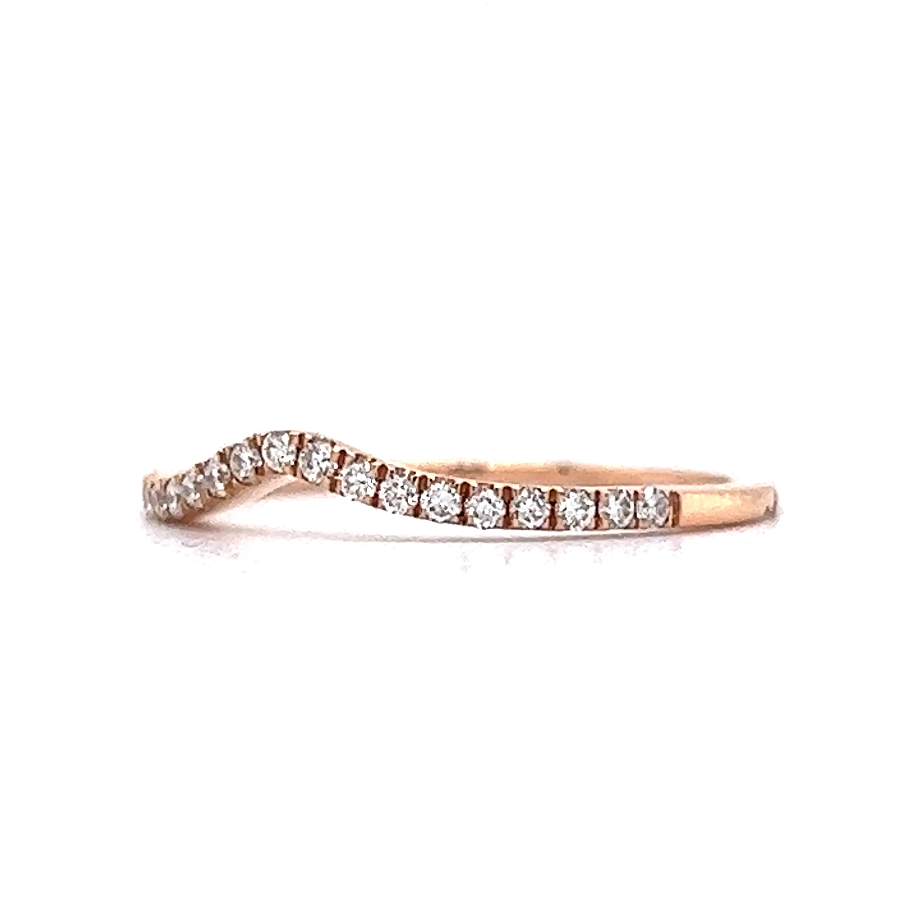 .16 Diamond Curved Wedding Band in Rose Gold - Image 2