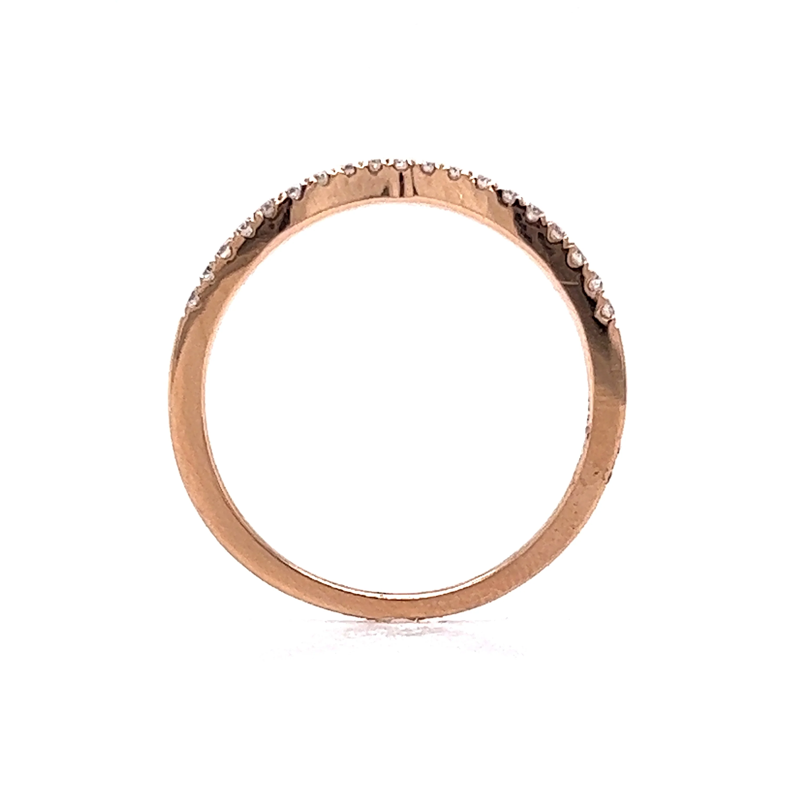 .16 Diamond Curved Wedding Band in Rose Gold - Image 4