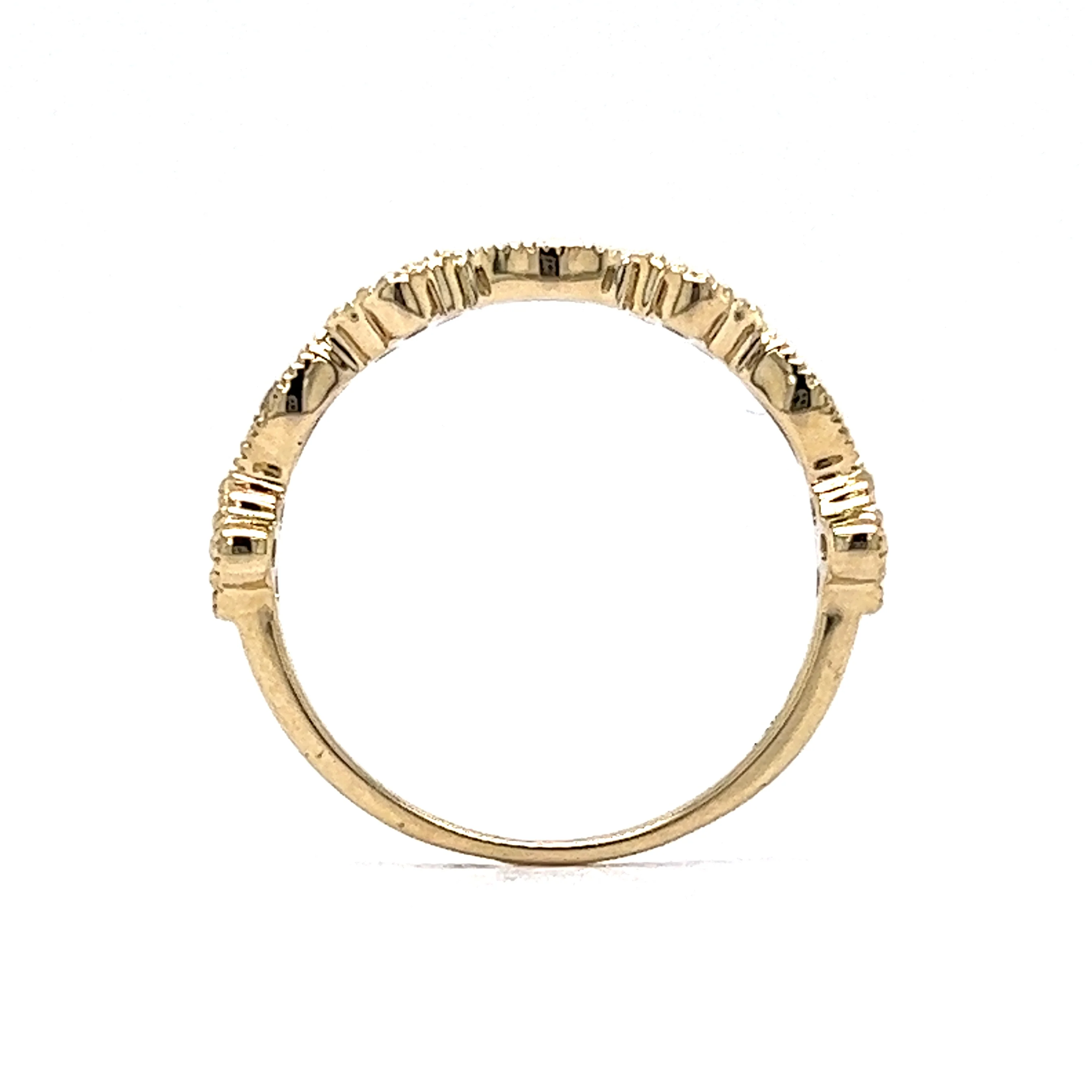 .24 Diamond Round Wedding Band 14k Yellow Gold - Image 4