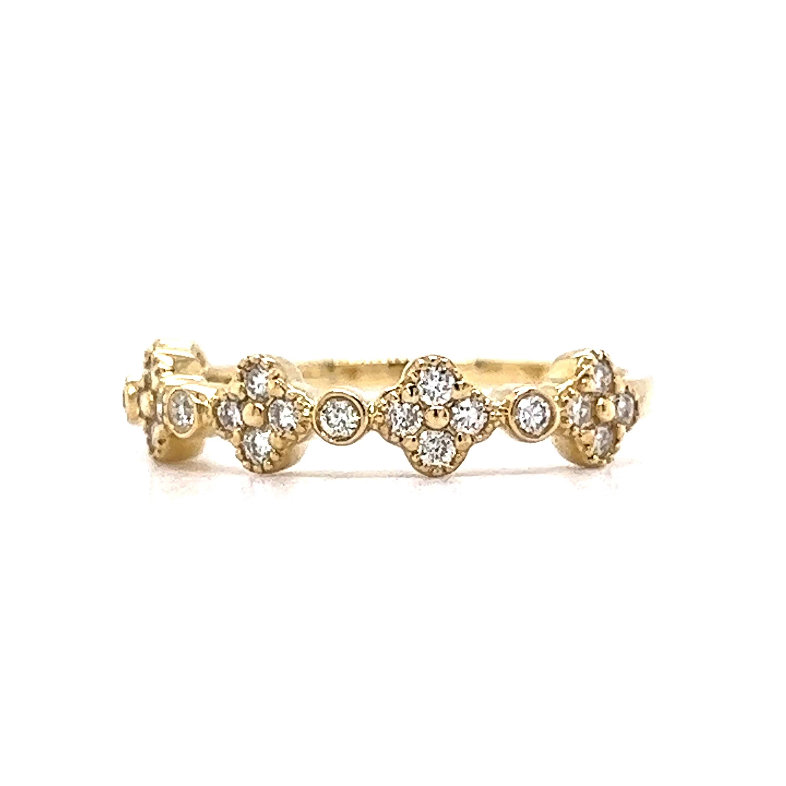 .30 Diamond Milgrain Bezel Stacking Wedding Band in 14k Yellow Gold - Image 2
