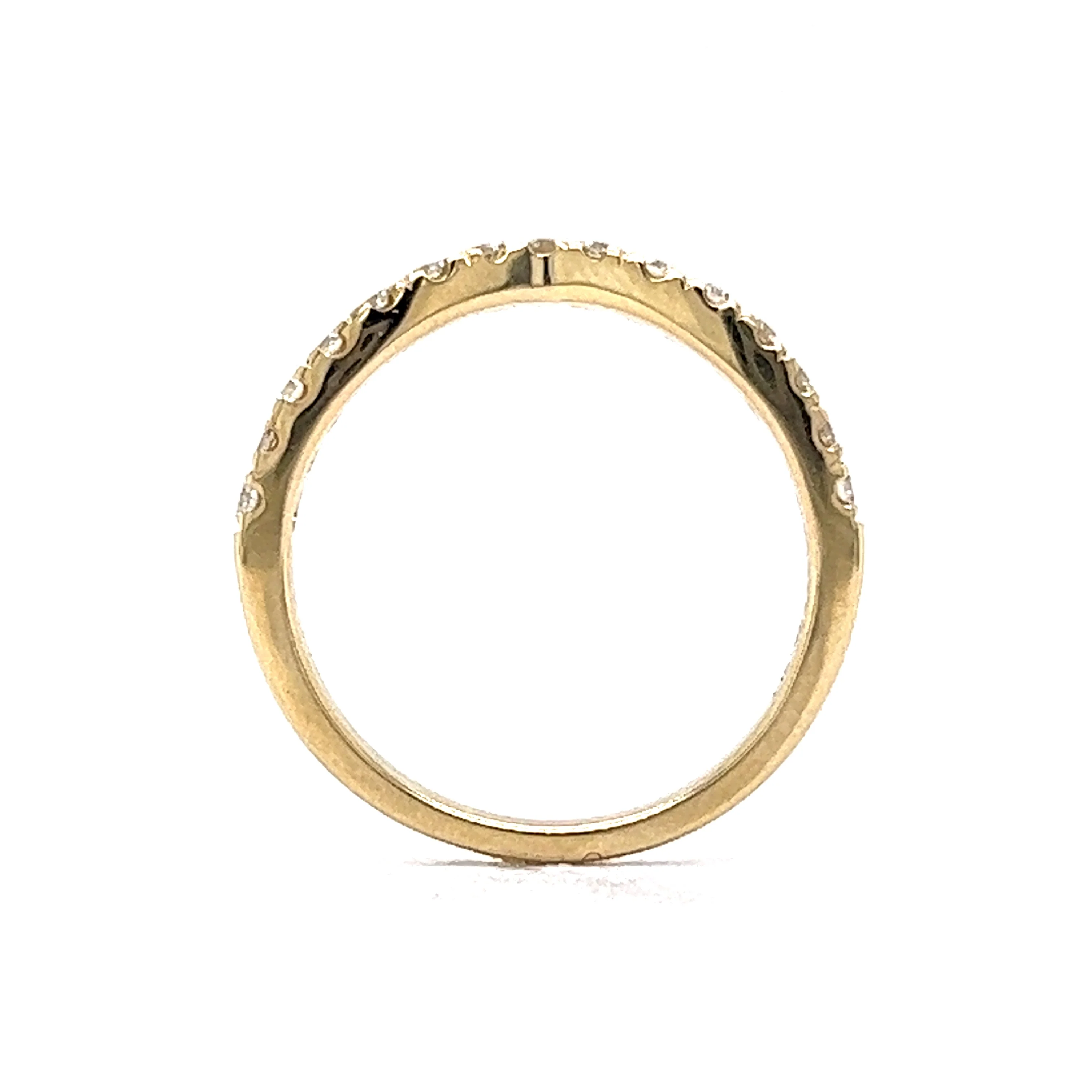 .30 Contoured Diamond Round Wedding Band in 14k Yellow Gold - Image 4