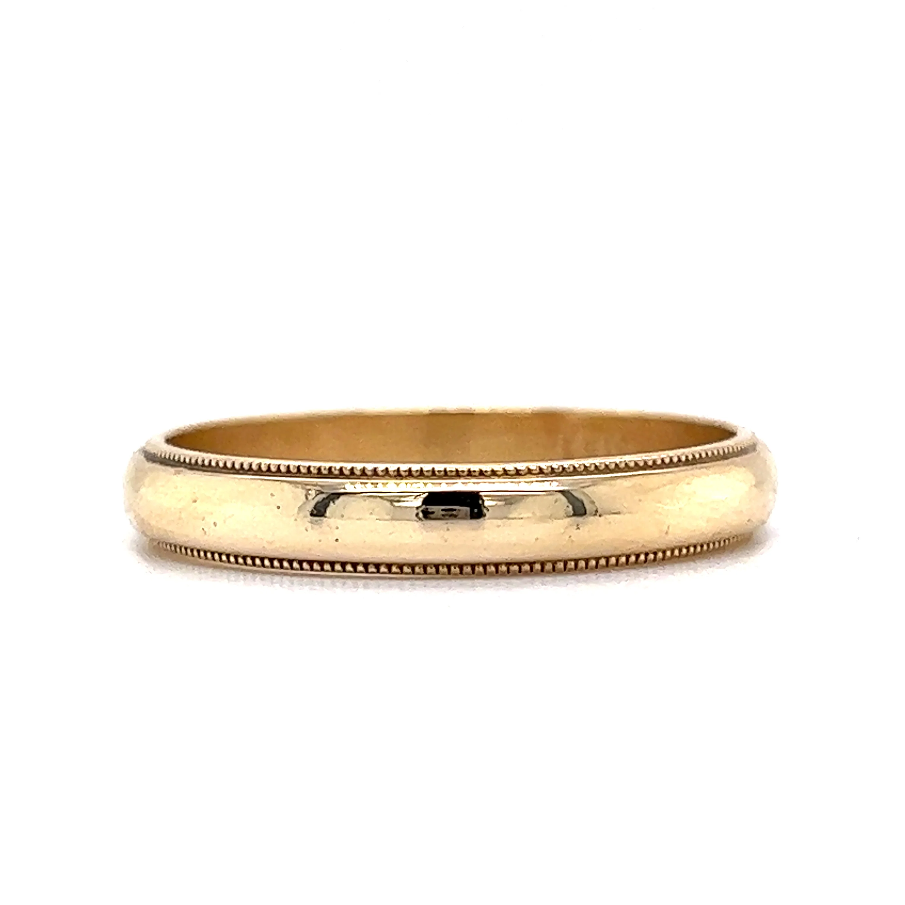 Men's Classic Milgrain Wedding Band in 14k Yellow Gold - Image 2