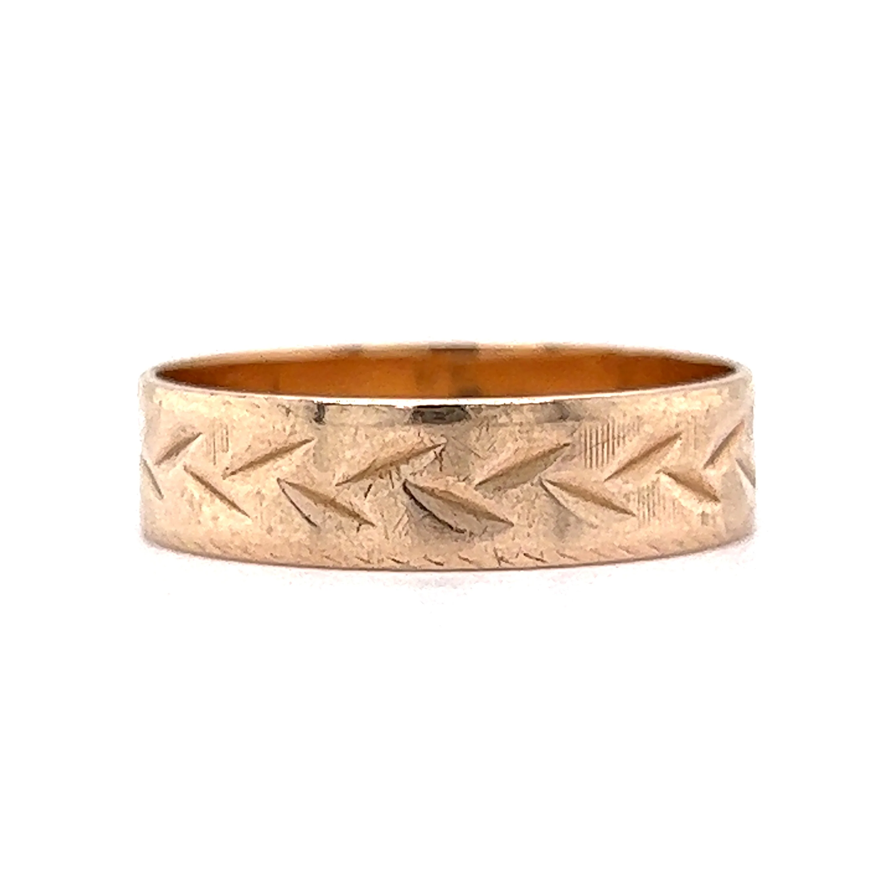 Vintage Mid-Century Chevron Men's Wedding Band - Image 2