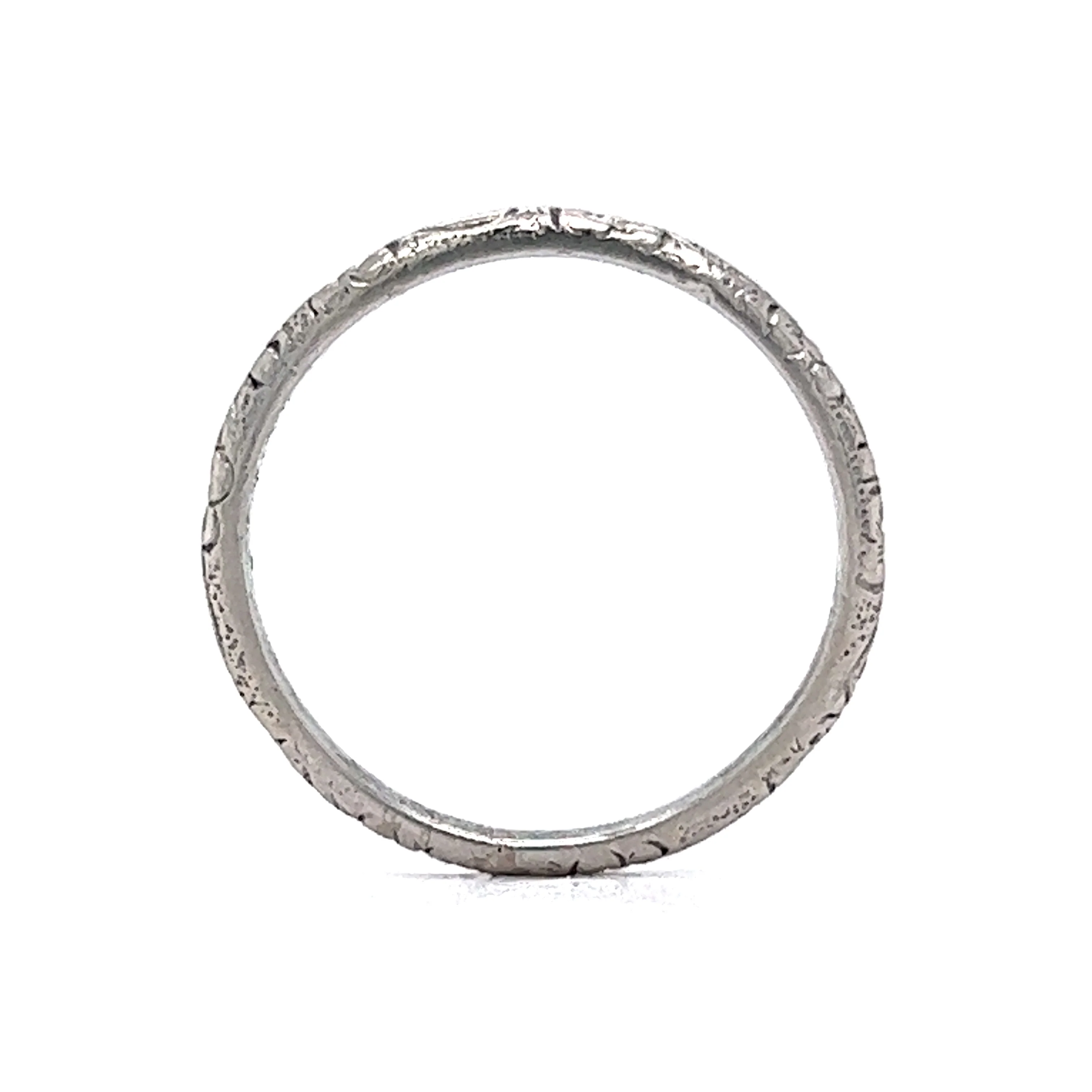 Antique Art Deco Orange Blossom Platinum Wedding Band - Image 4