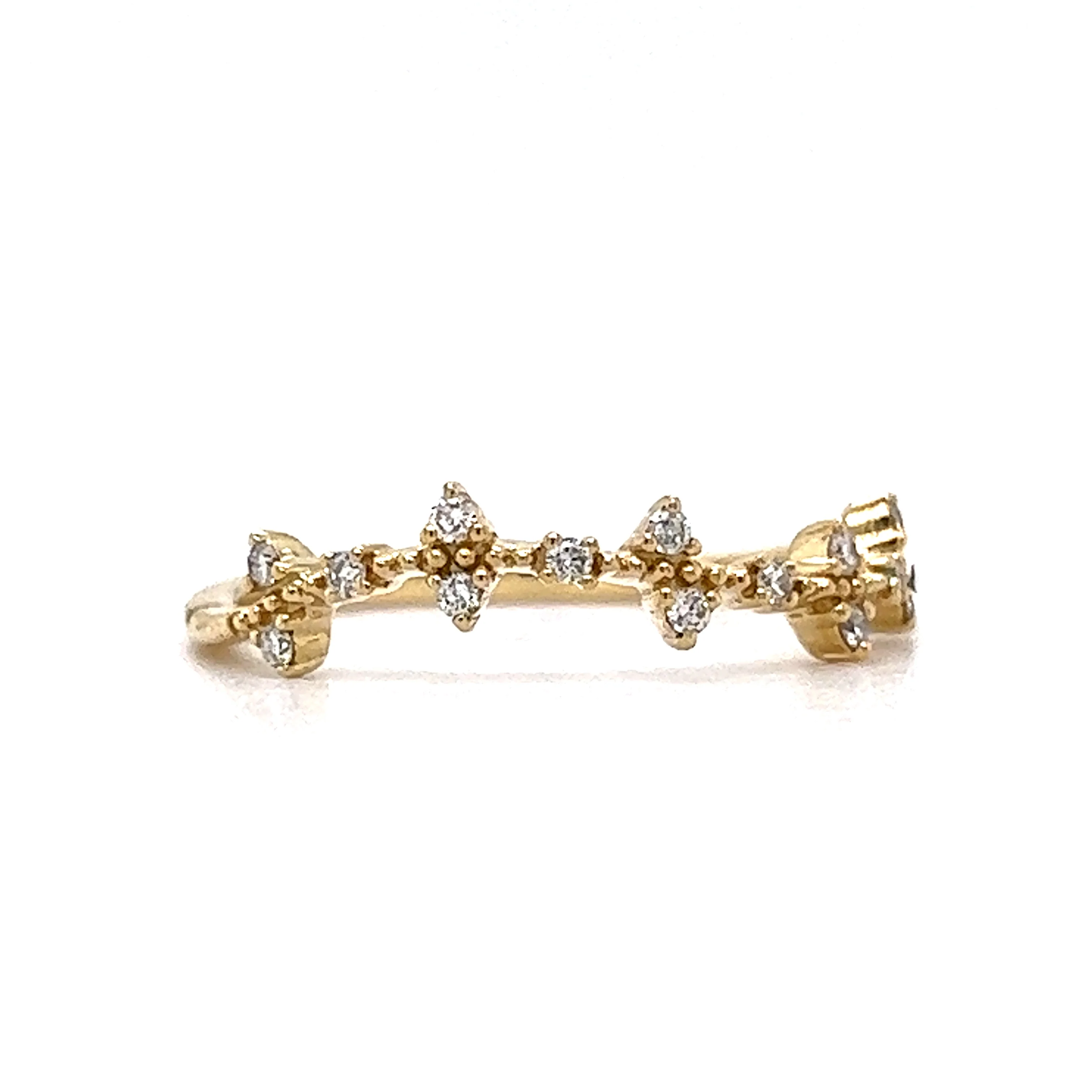 .11 Round Diamond Yellow Gold Wedding Band - Image 3