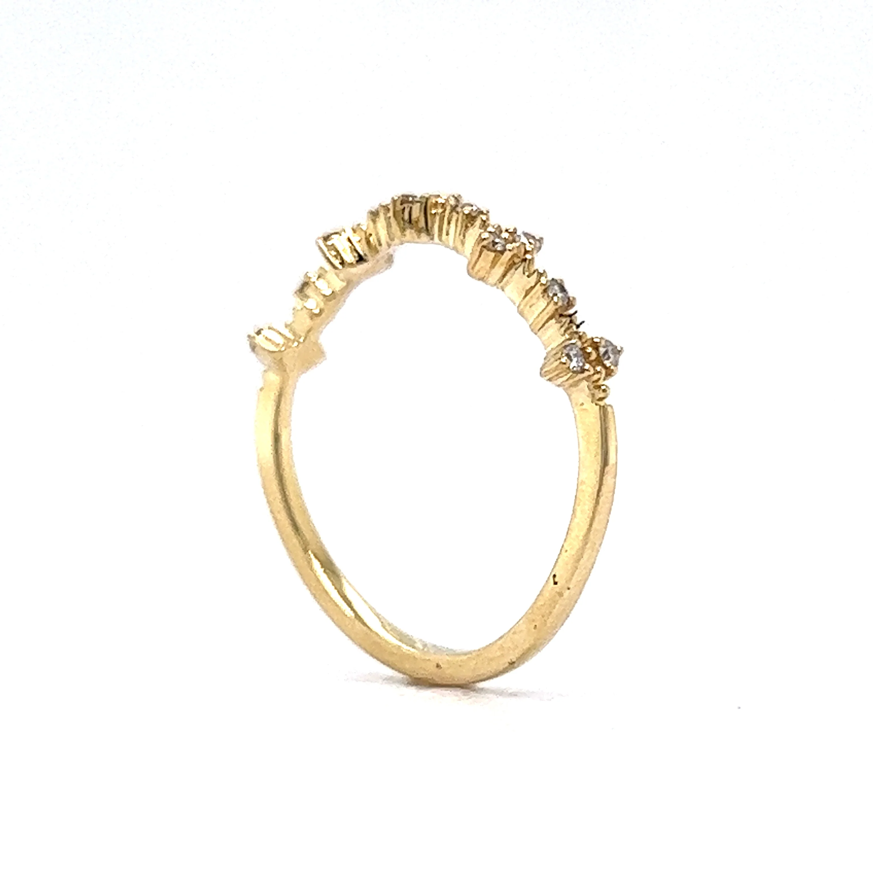 .11 Round Diamond Yellow Gold Wedding Band - Image 5