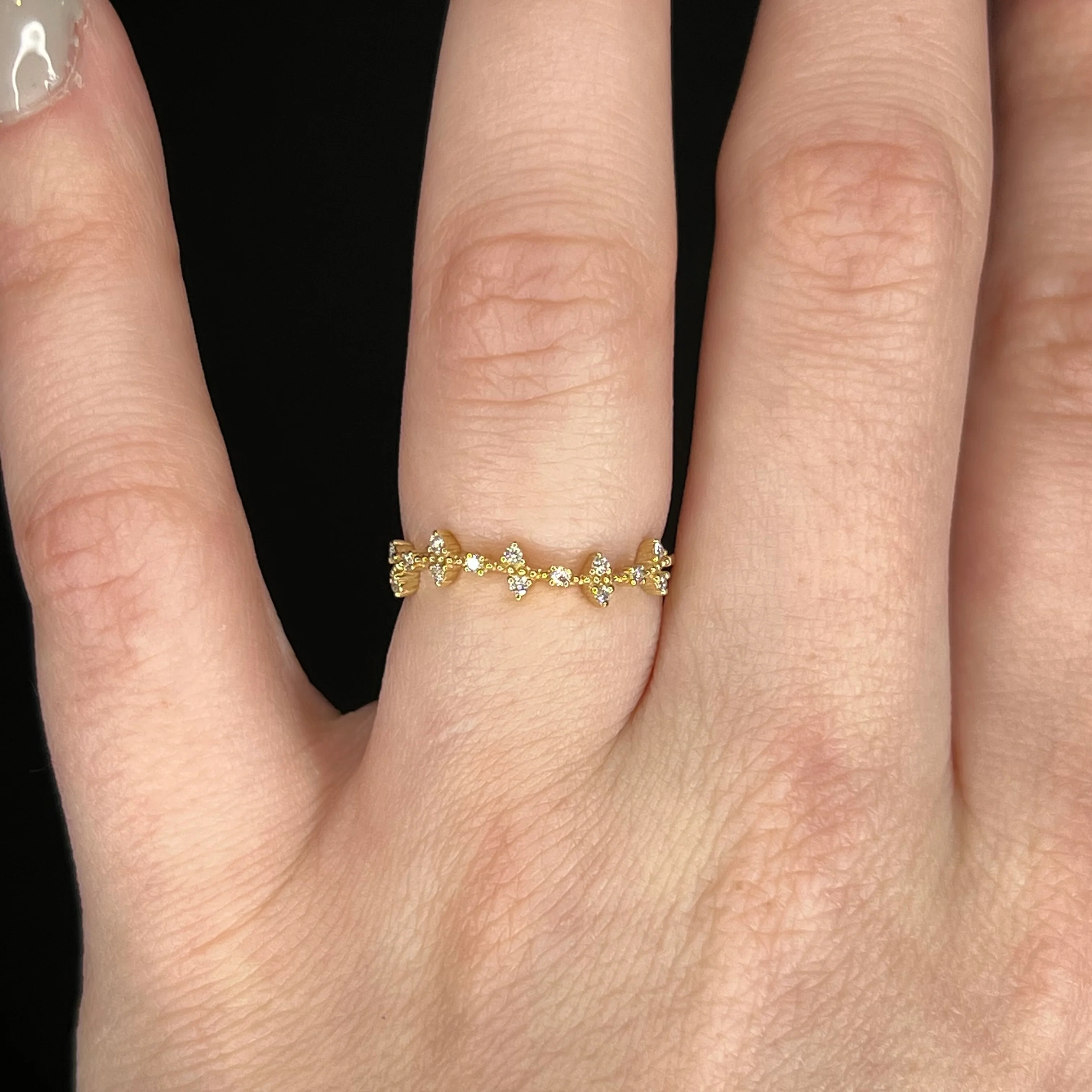 .11 Round Diamond Yellow Gold Wedding Band - Image 6