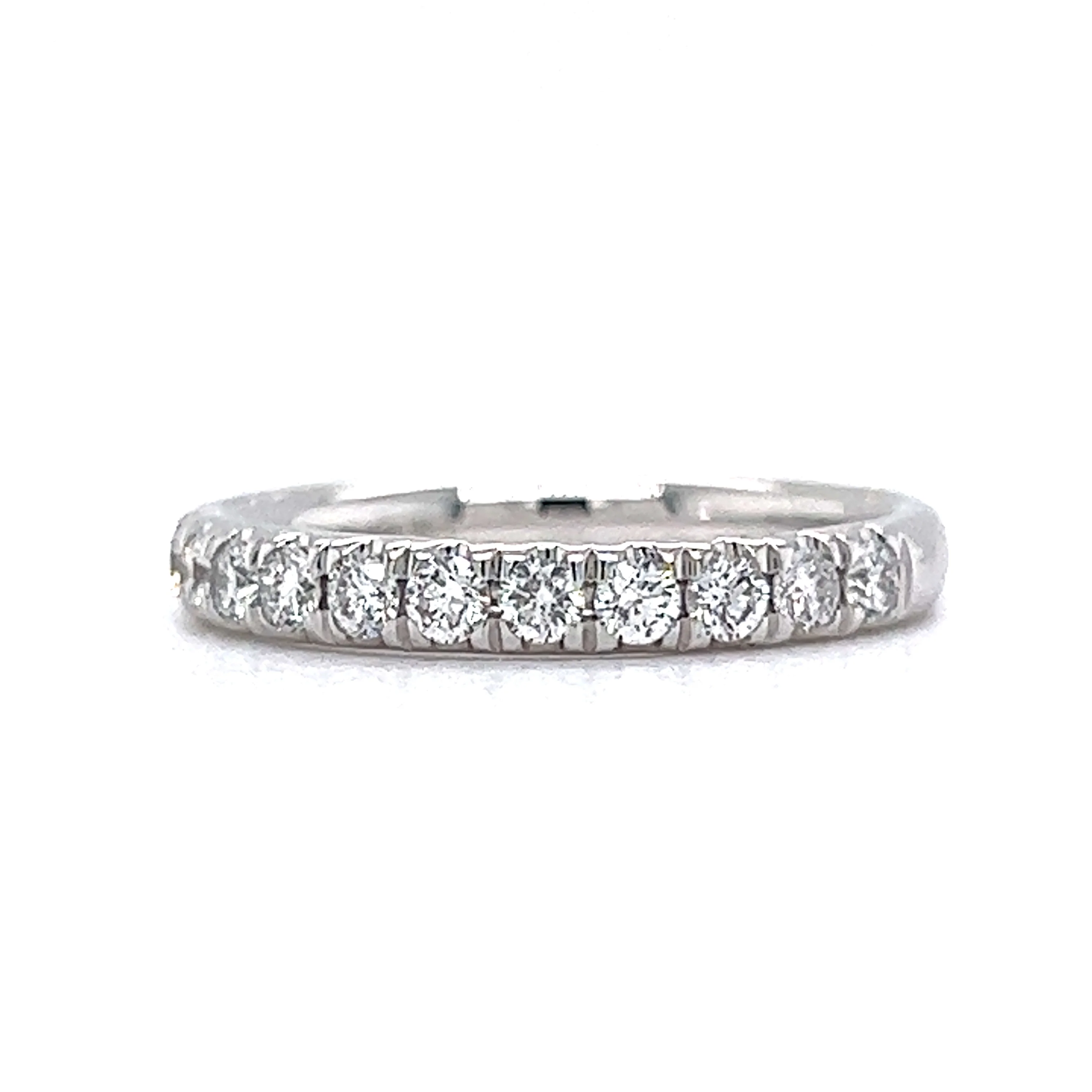 .53 Round Brilliant Cut Diamond Wedding Band in 14k White Gold - Image 2