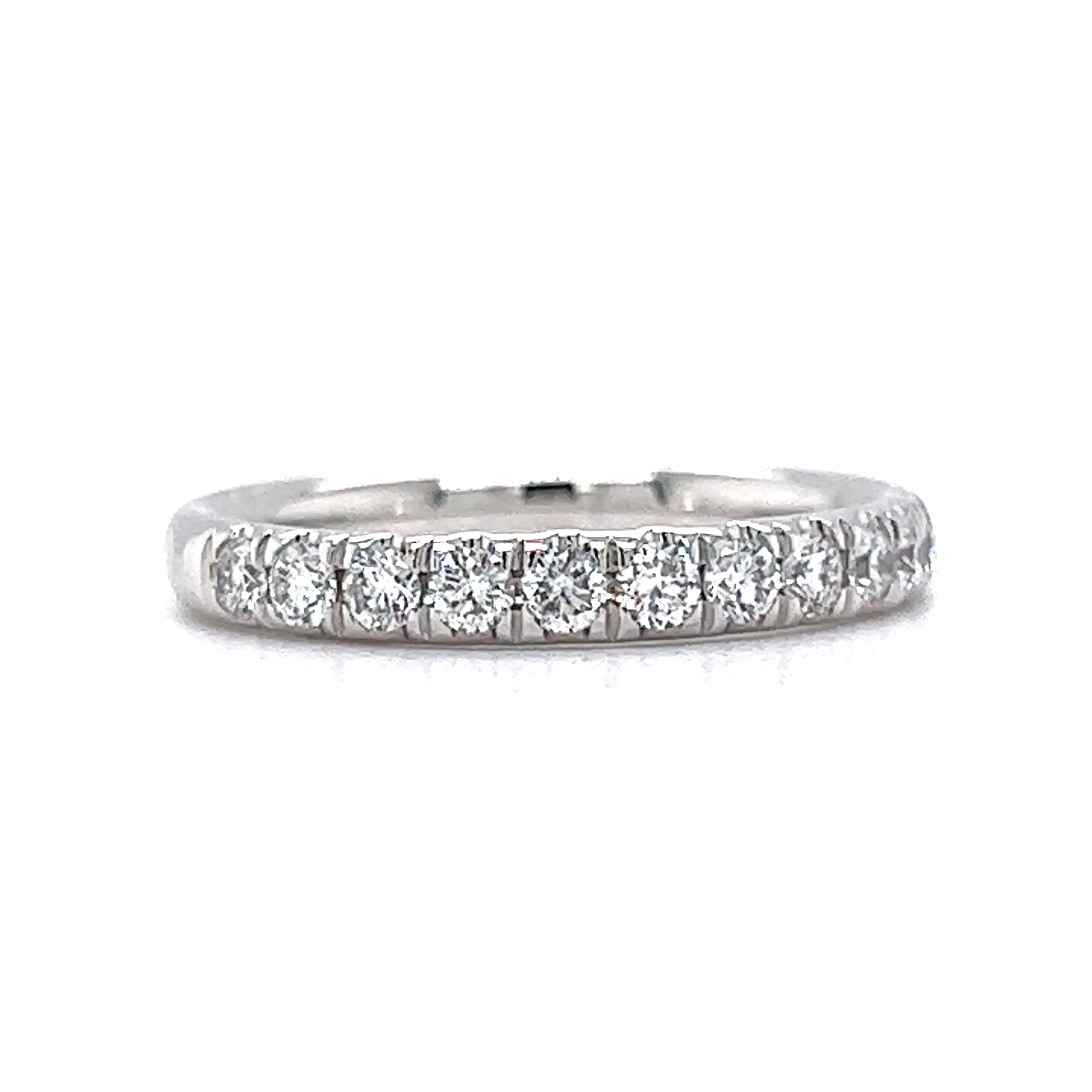 .53 Round Brilliant Cut Diamond Wedding Band in 14k White Gold - Image 3