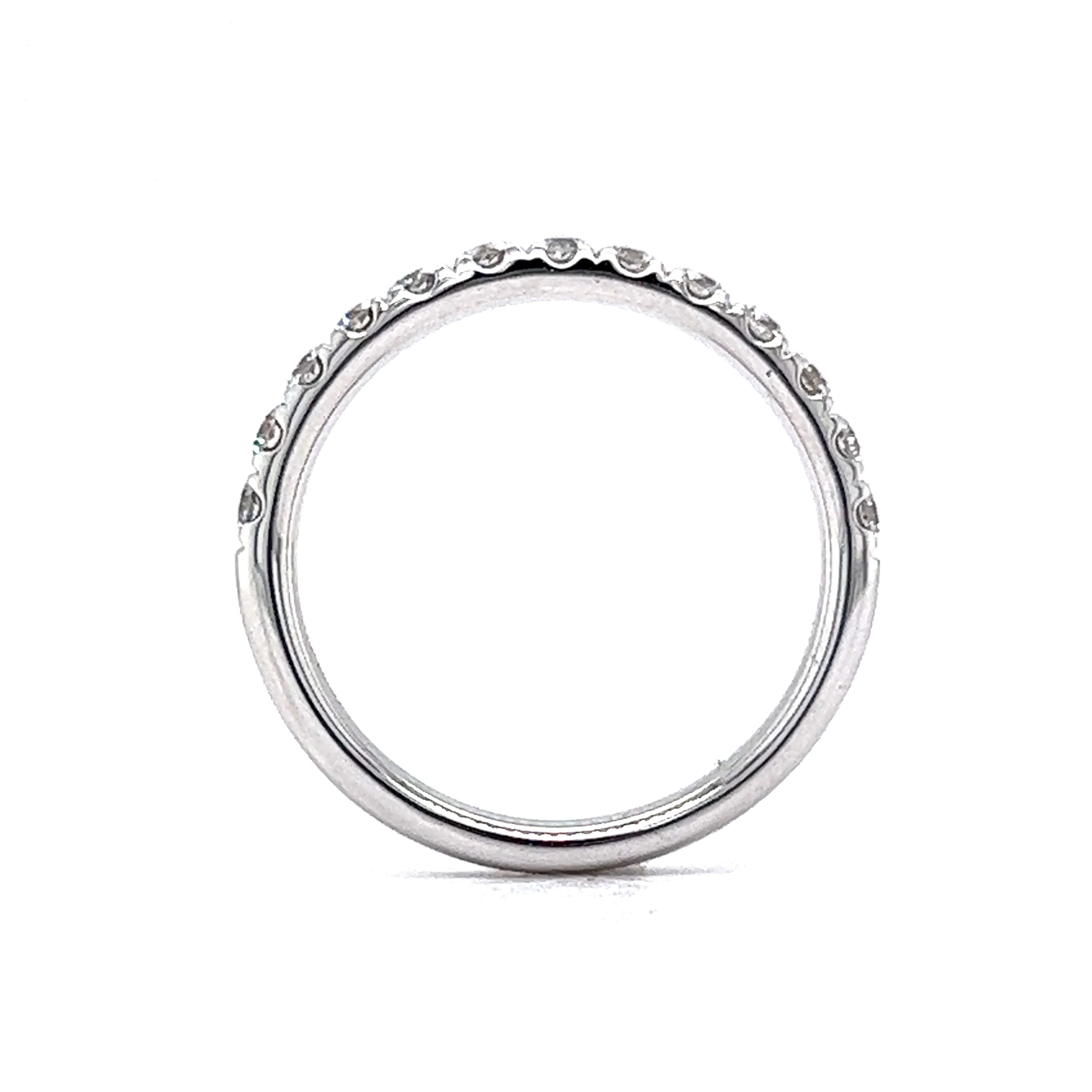 .53 Round Brilliant Cut Diamond Wedding Band in 14k White Gold - Image 4