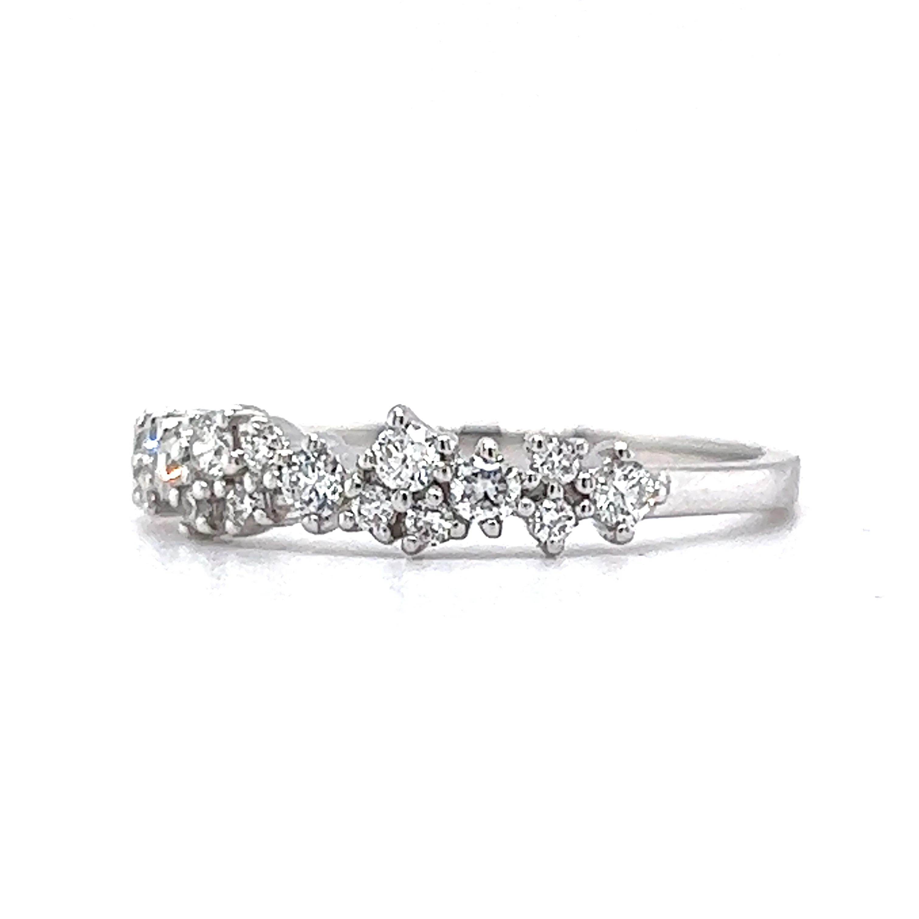 .09 Cluster Diamond Wedding Band in 14k White Gold - Image 2