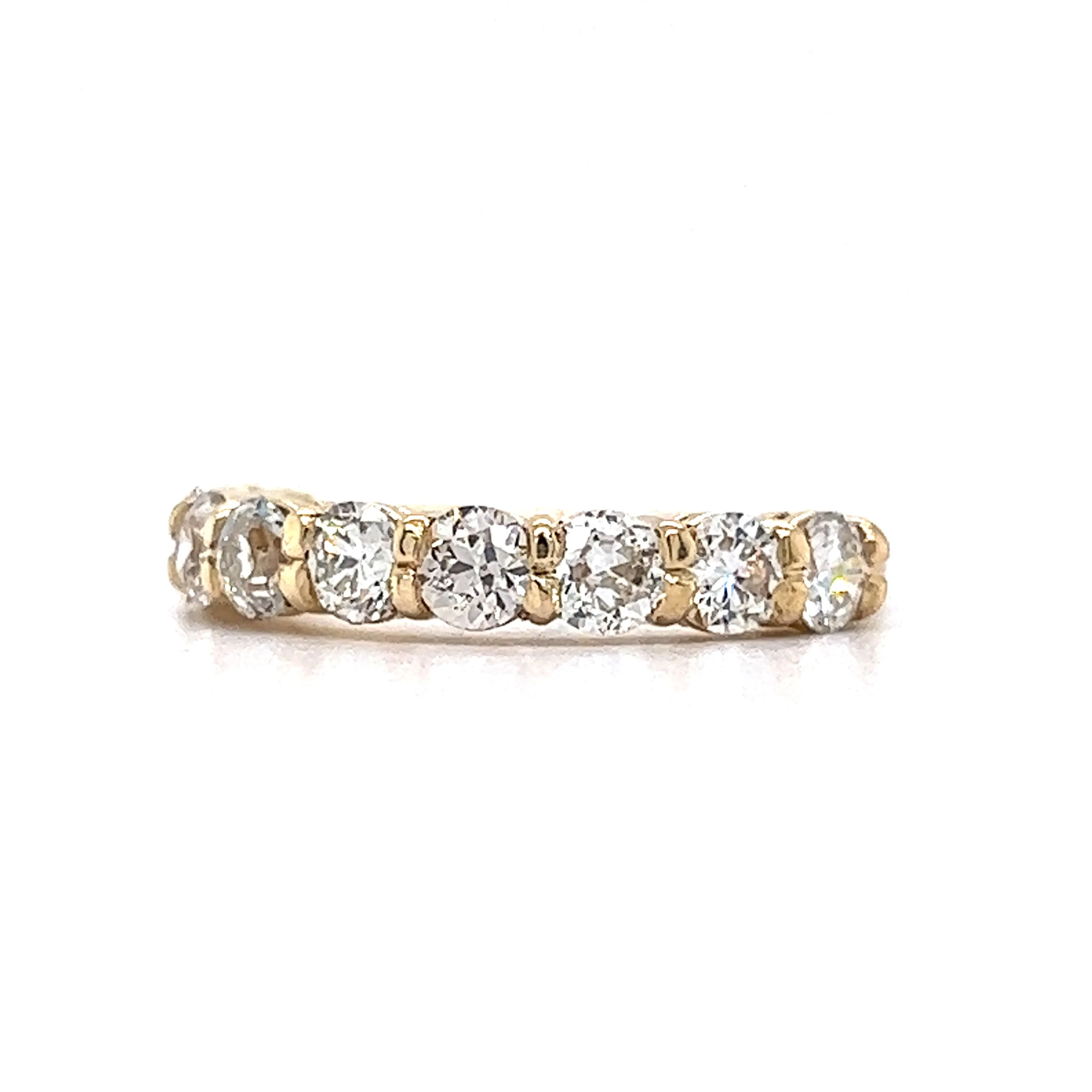 European Cut Diamond Wedding Band in 14k Yellow Gold - Image 2