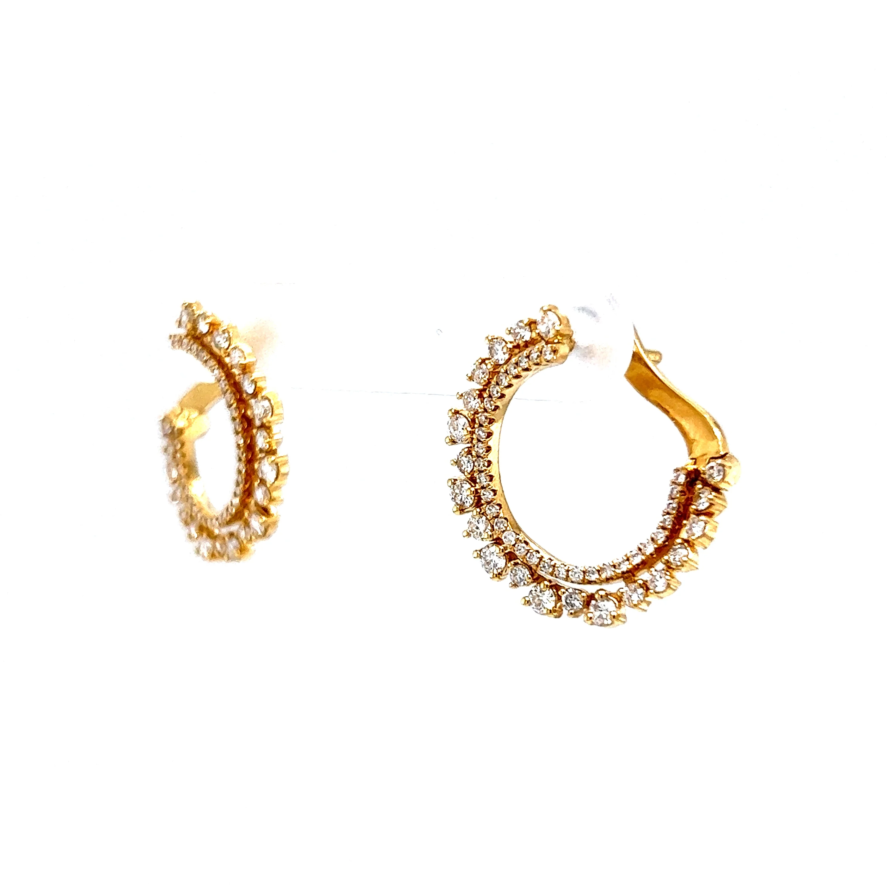 .20 Round Brilliant Diamond Hoop Earrings in 18k Yellow Gold - Image 2