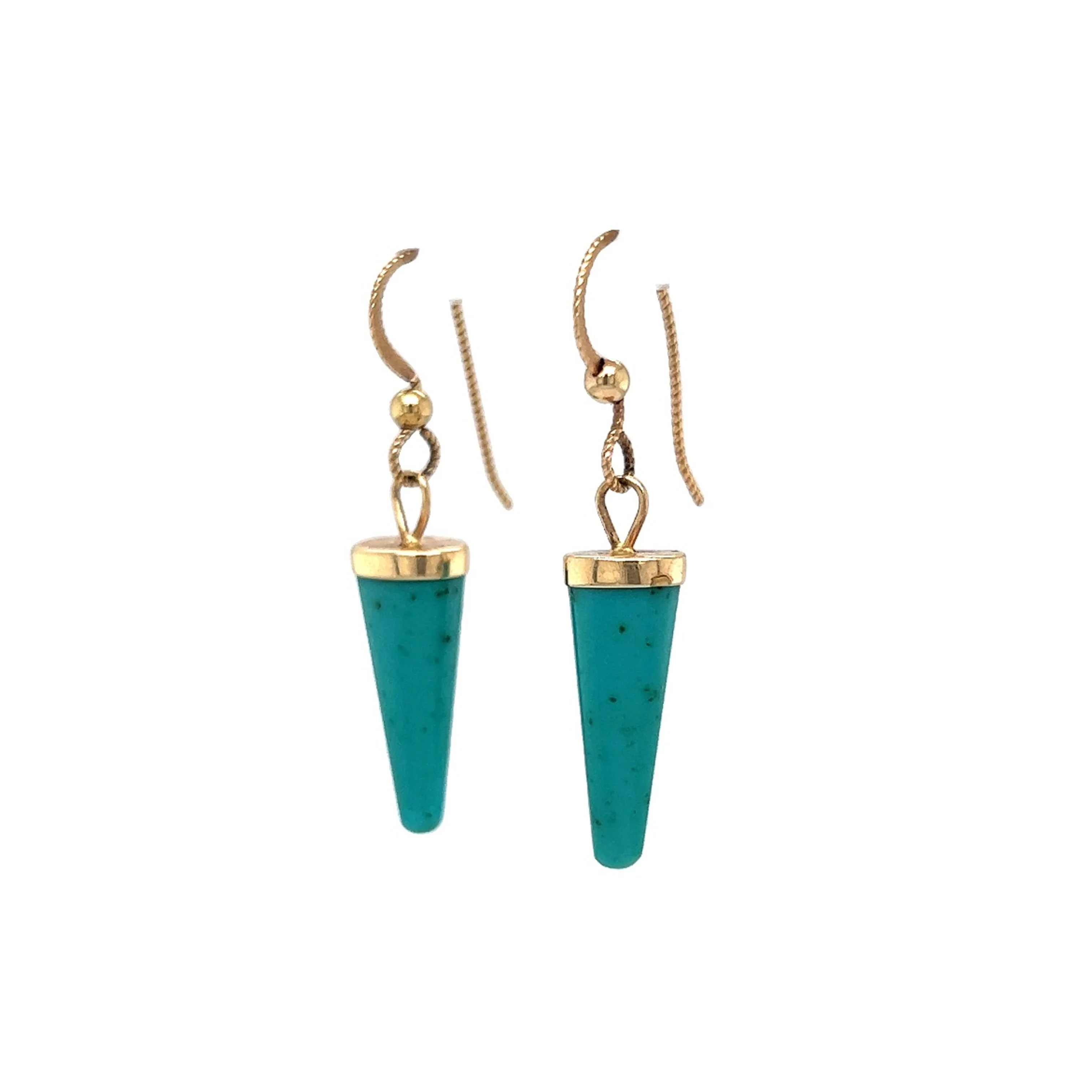 Amazonite Drop Earrings in 14k Yellow Gold - Image 2