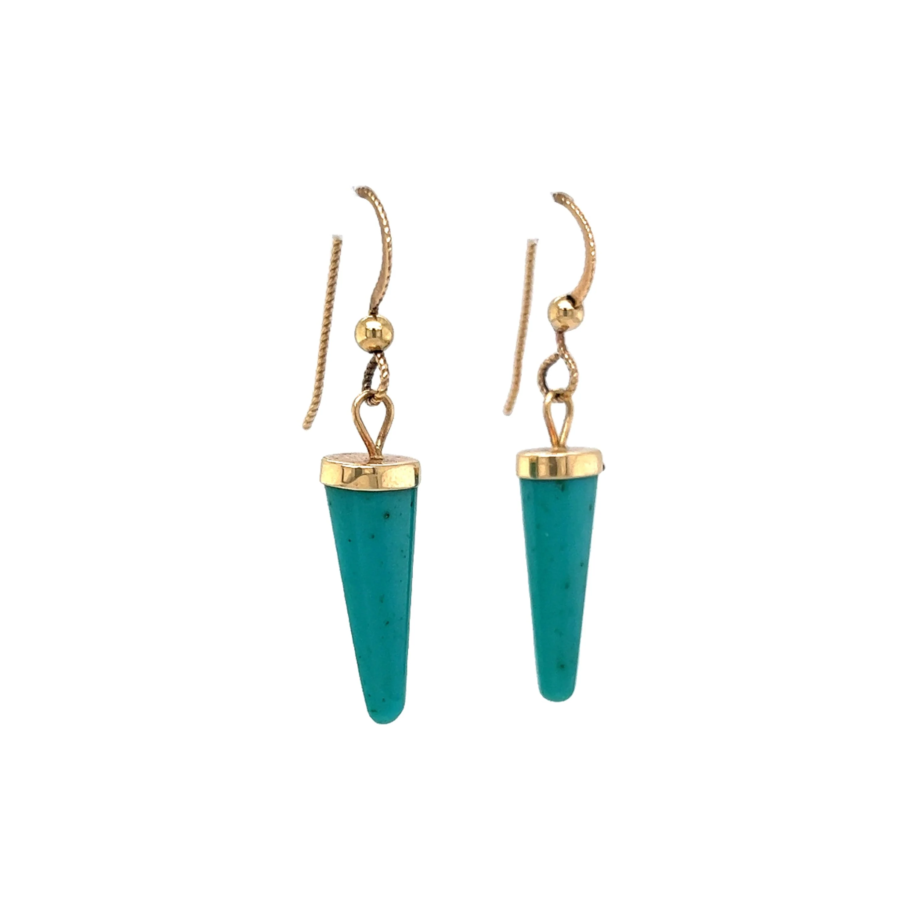 Amazonite Drop Earrings in 14k Yellow Gold - Image 3