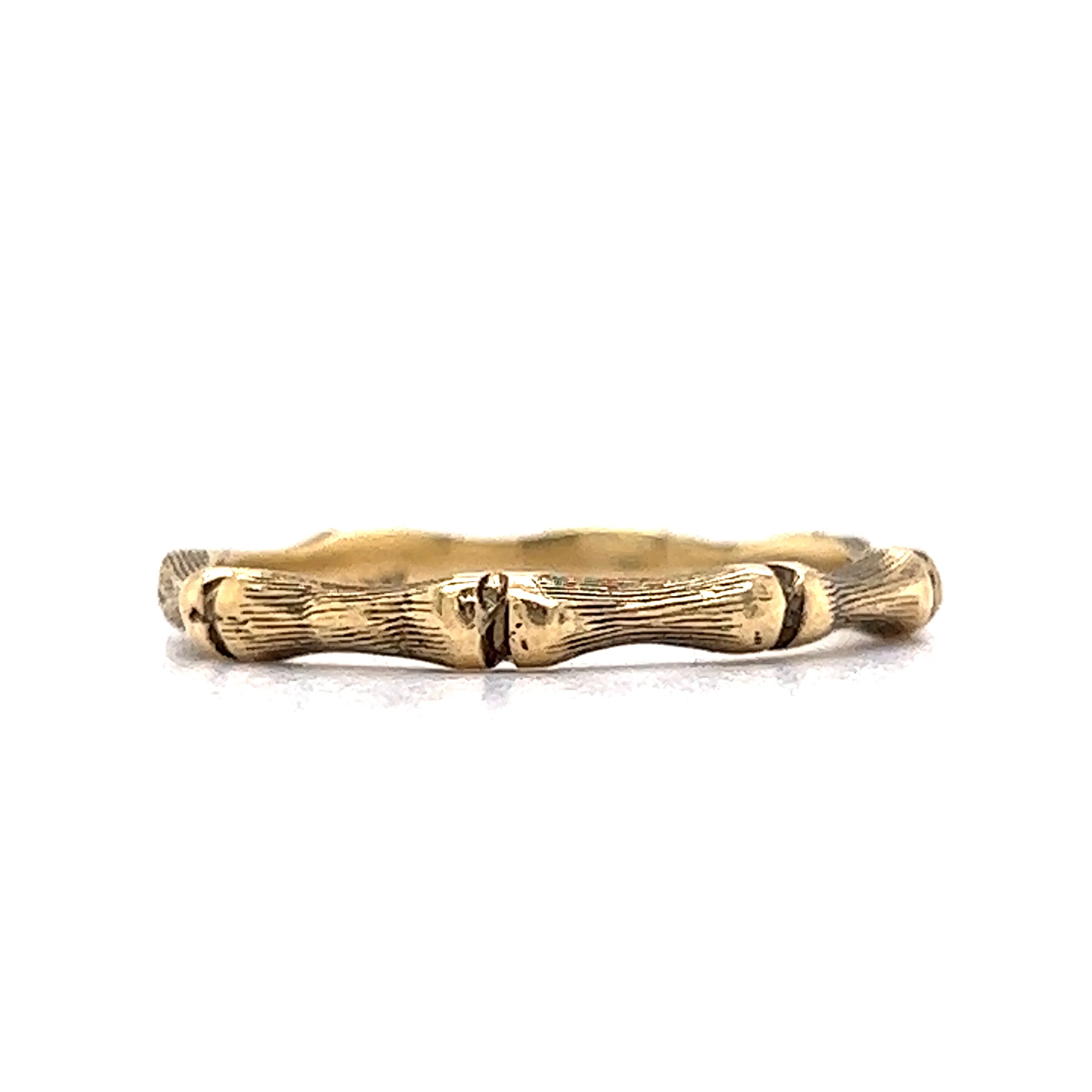 Bamboo Style Stacking Band in 14k Yellow Gold - Image 2