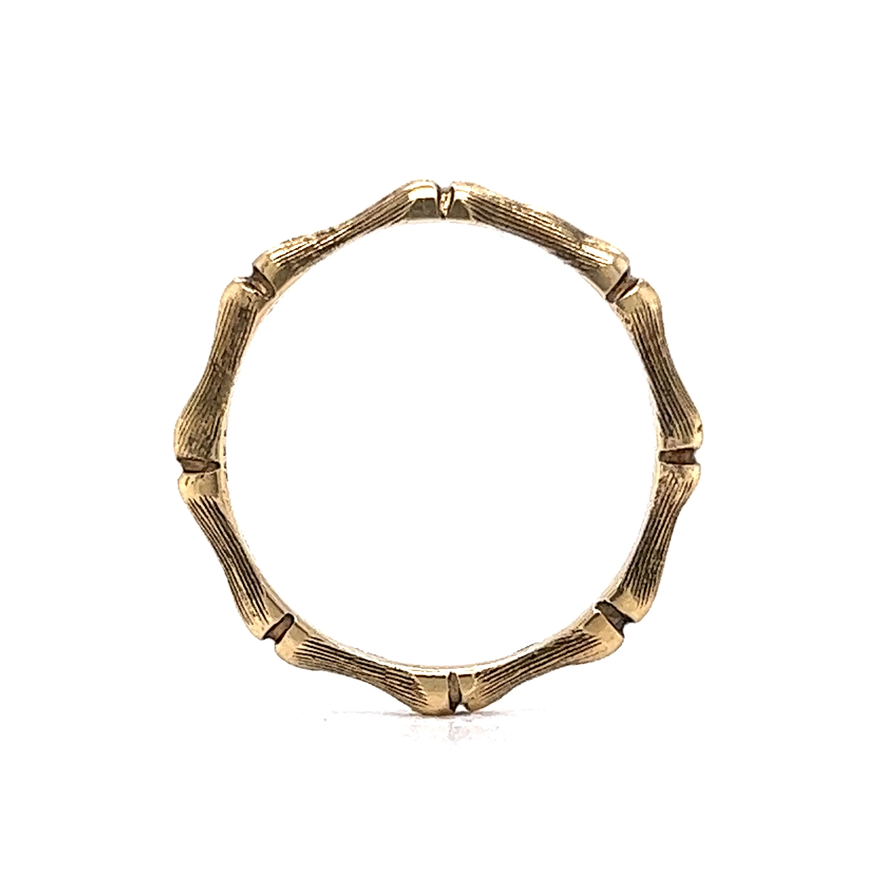 Bamboo Style Stacking Band in 14k Yellow Gold - Image 4