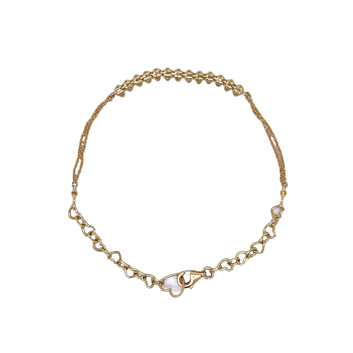.87 Round Brilliant Cut Diamond Bracelet in 14k Yellow Gold