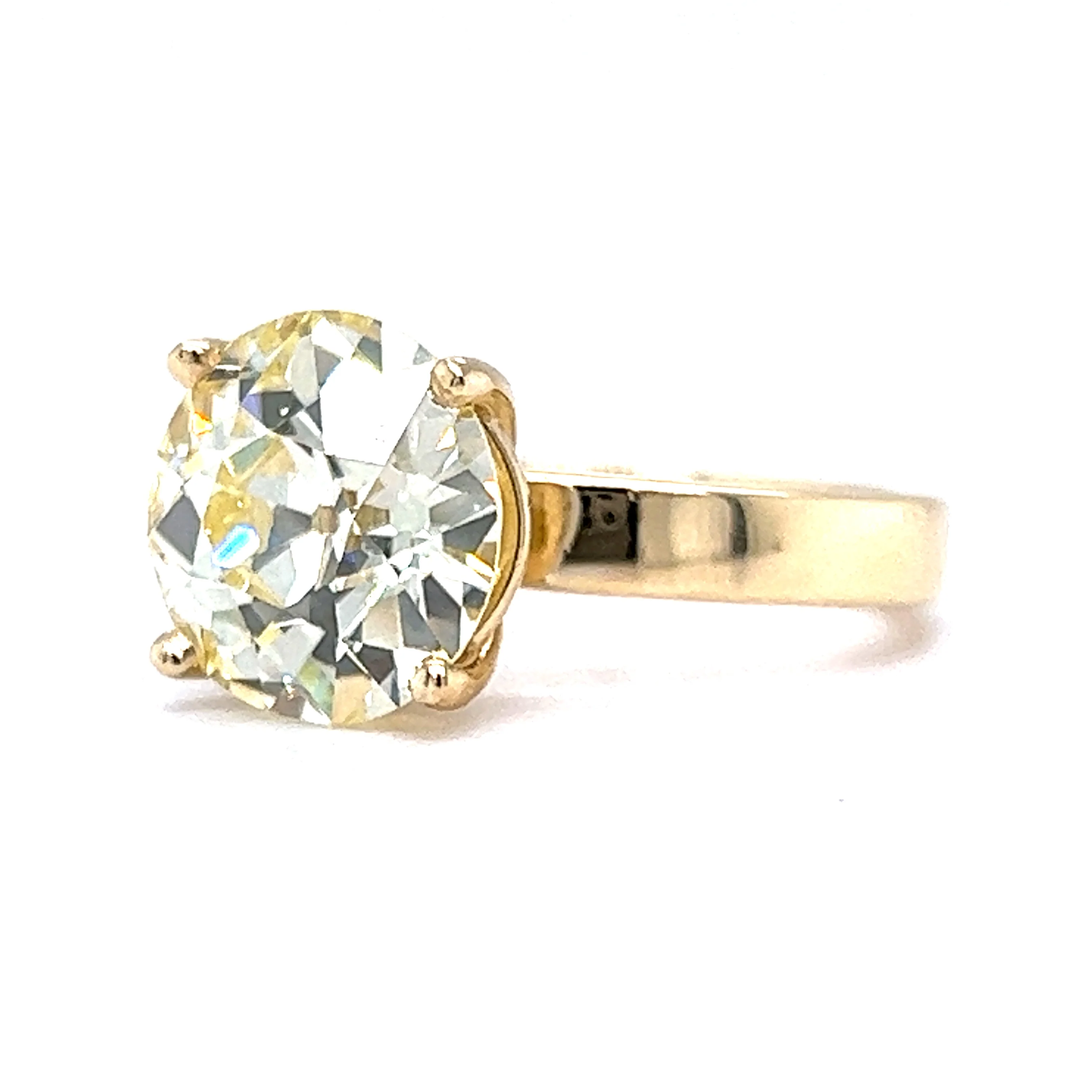 5.24 Old European Cut Diamond Engagement Ring in 14k Yellow Gold - Image 2