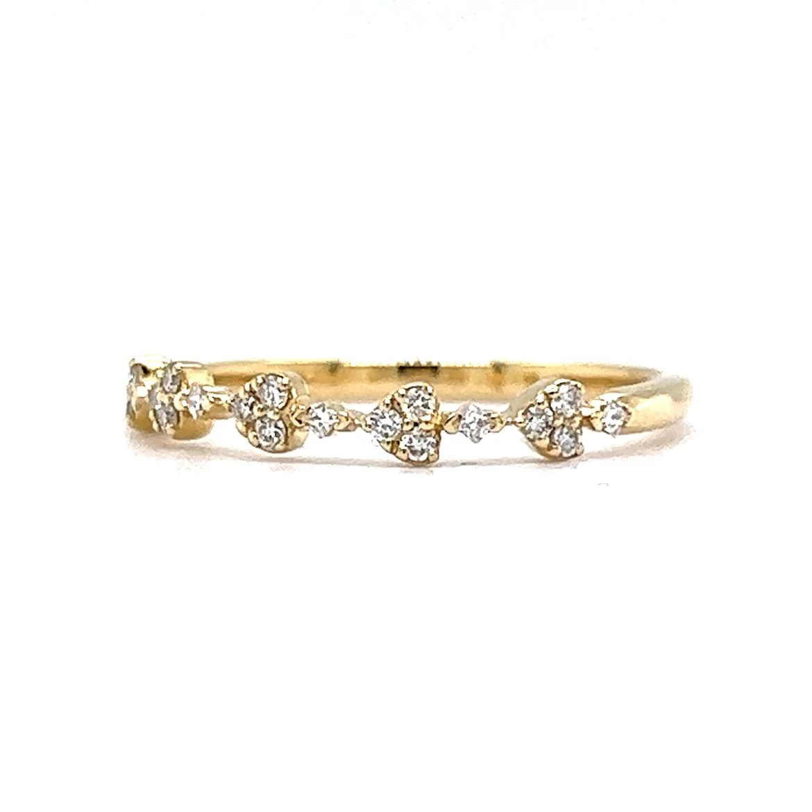 .04 Heart Shaped Diamond Wedding Band in 14k Yellow Gold - Image 2