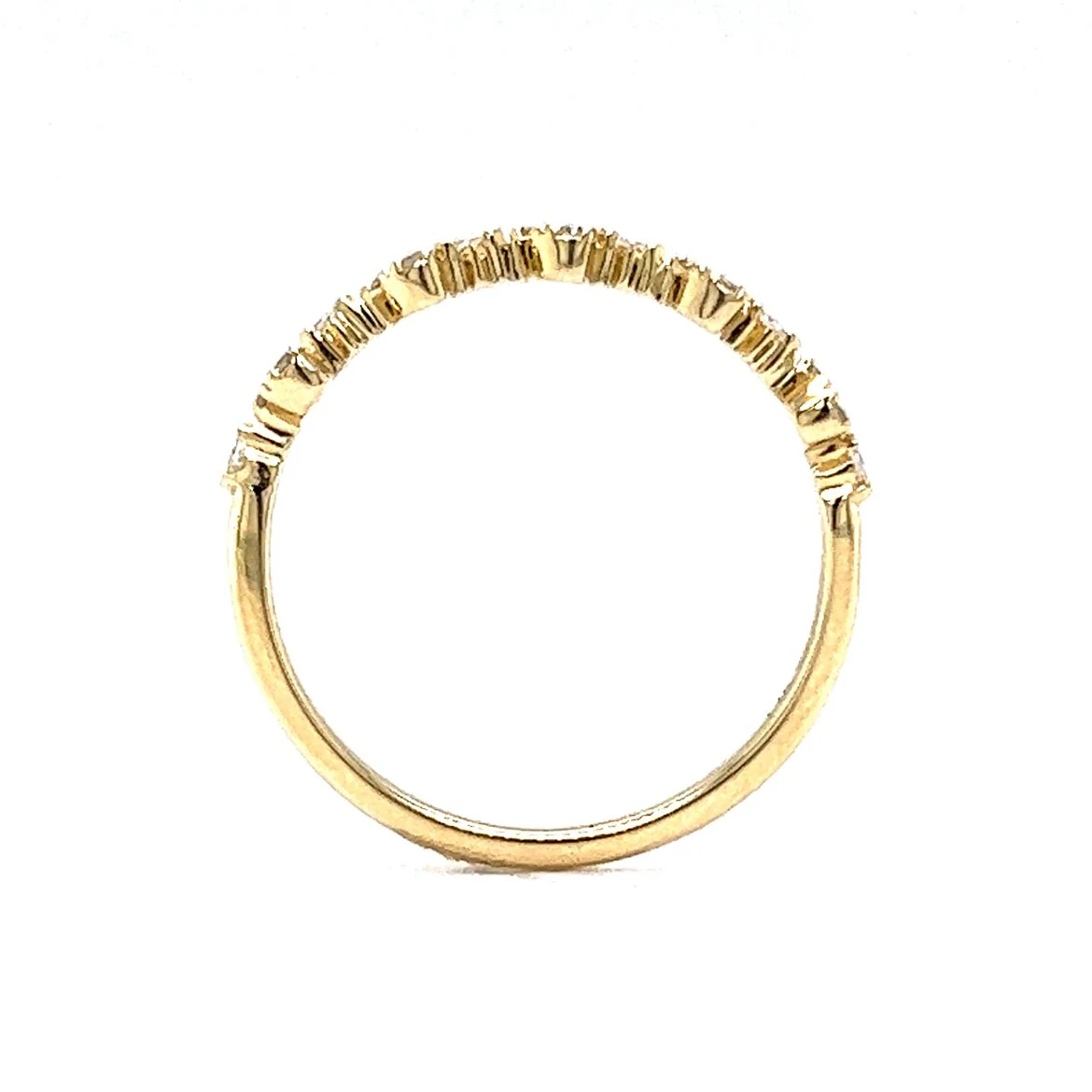.04 Heart Shaped Diamond Wedding Band in 14k Yellow Gold - Image 4