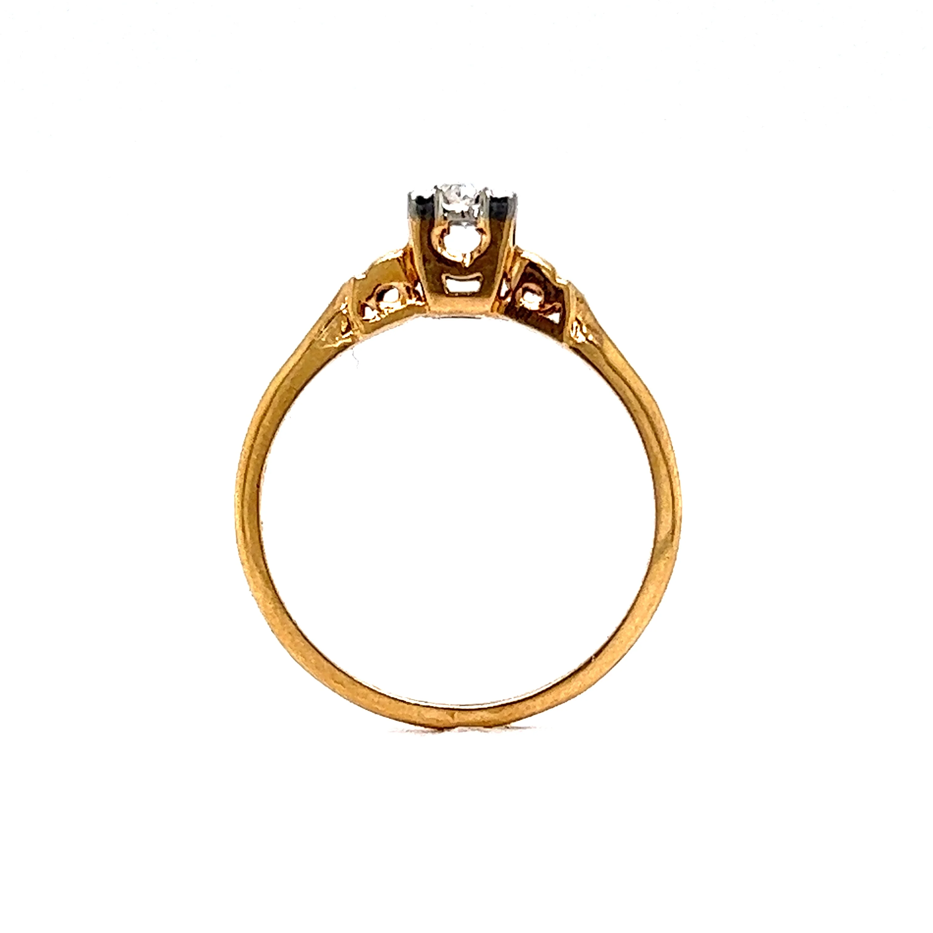 .07 Transitional Solitaire Engagement Ring in 14k Yellow & White Gold - Image 4