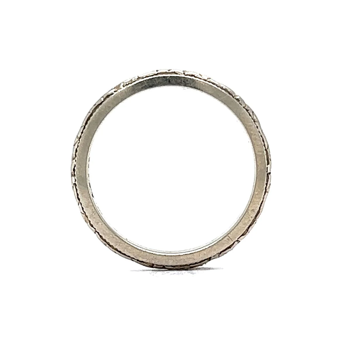 Vintage Art Deco Orange Blossom Wedding Band in 18k White Gold - Image 4