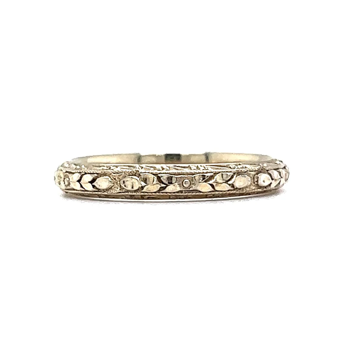 Vintage Art Deco Orange Blossom Wedding Band in 18k - Image 3