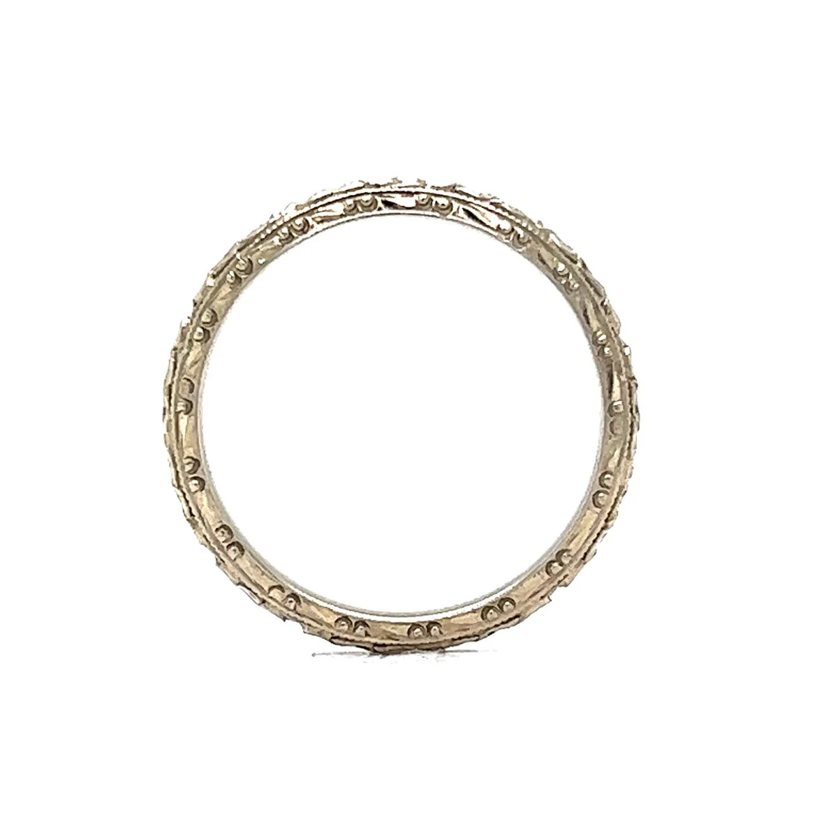 Vintage Art Deco Orange Blossom Wedding Band in 18k - Image 4