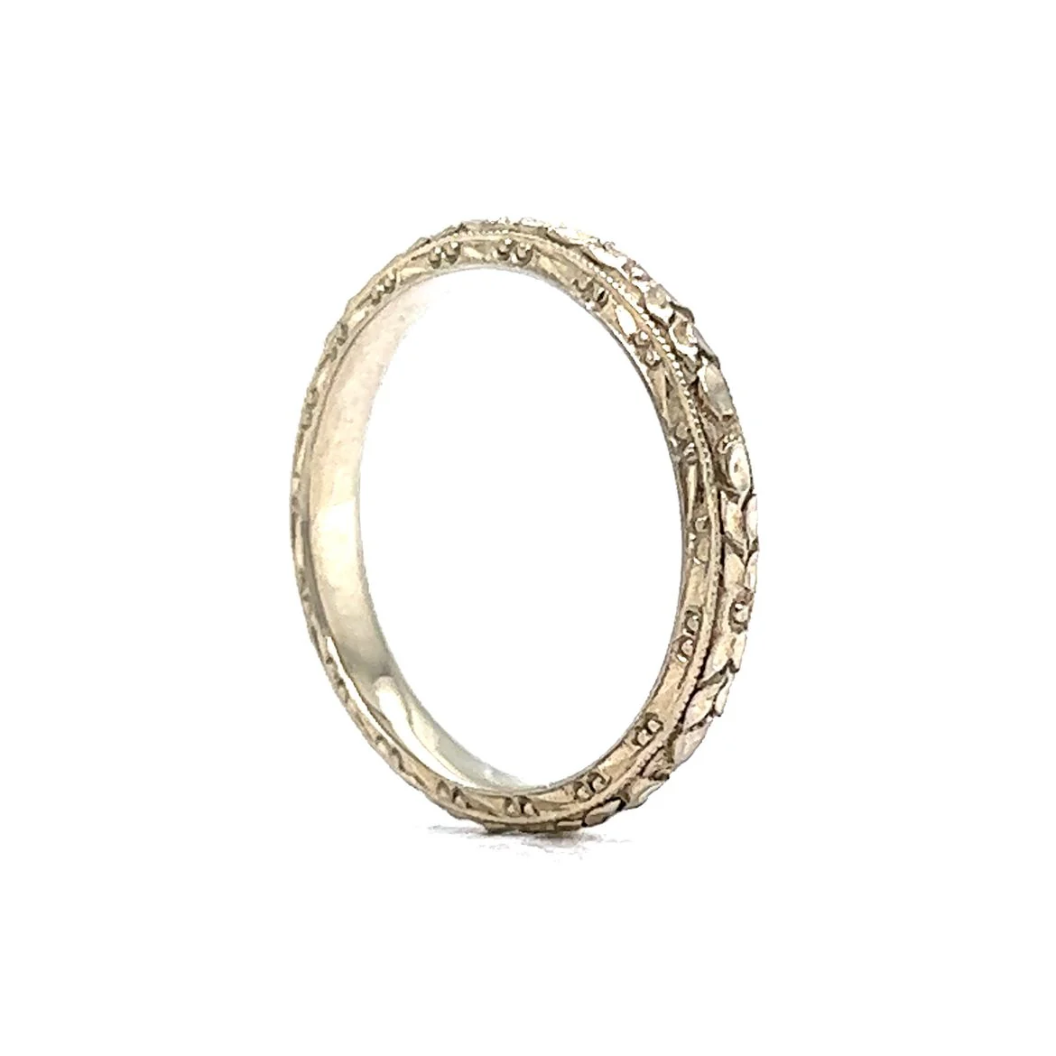 Vintage Art Deco Orange Blossom Wedding Band in 18k - Image 5
